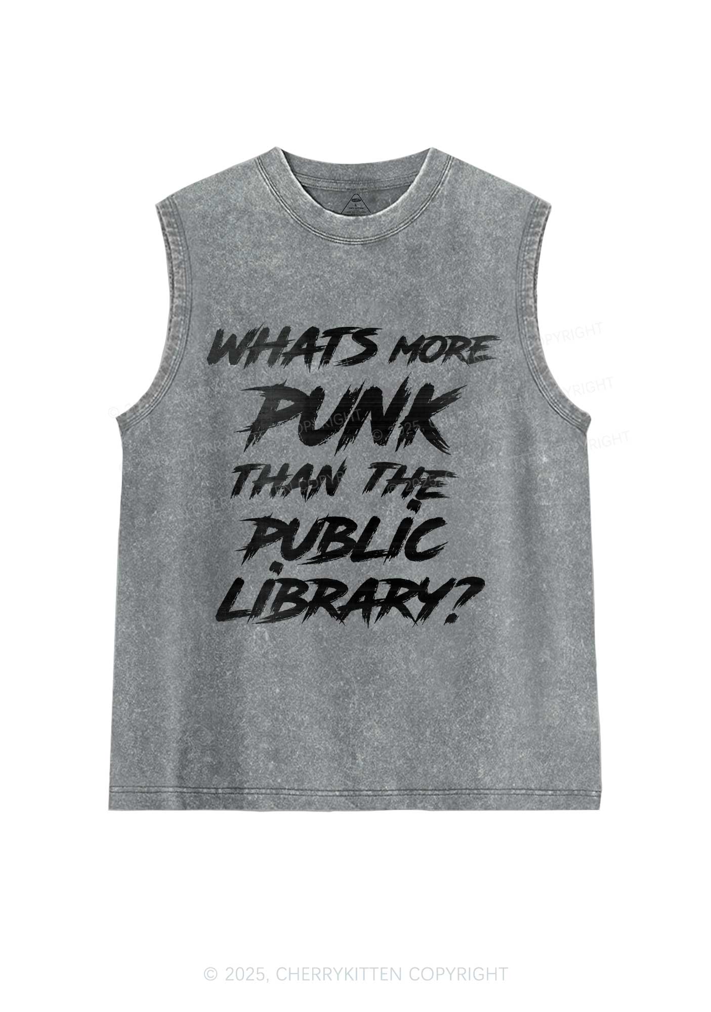 Punk Than Public Library Y2K Washed Muscle Tank Cherrykitten