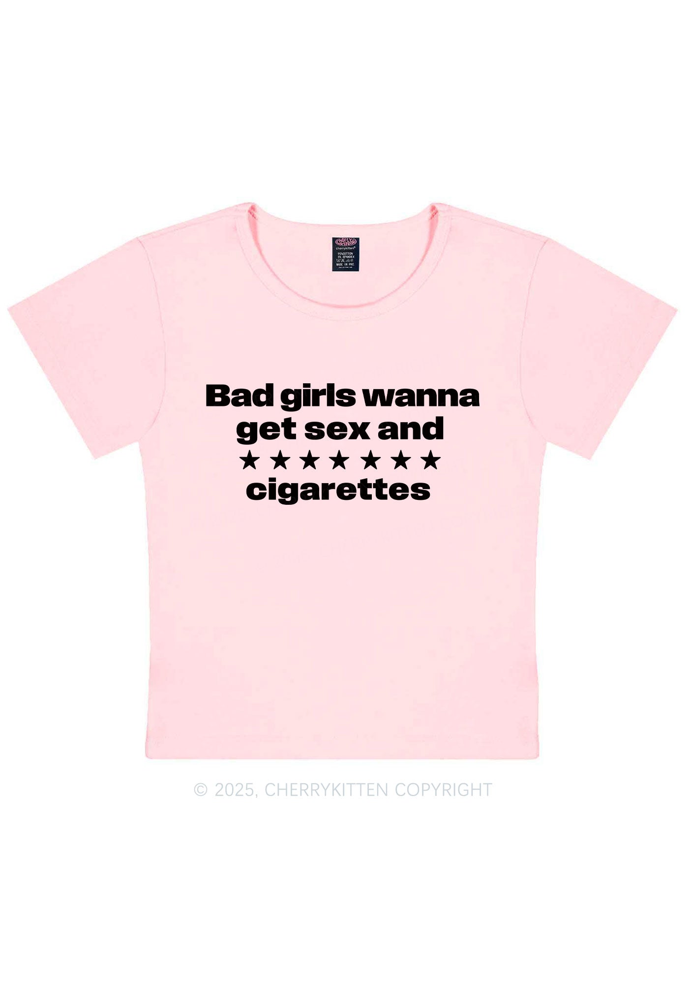 Wanna Sxx Cigarettes Y2K Baby Tee Cherrykitten