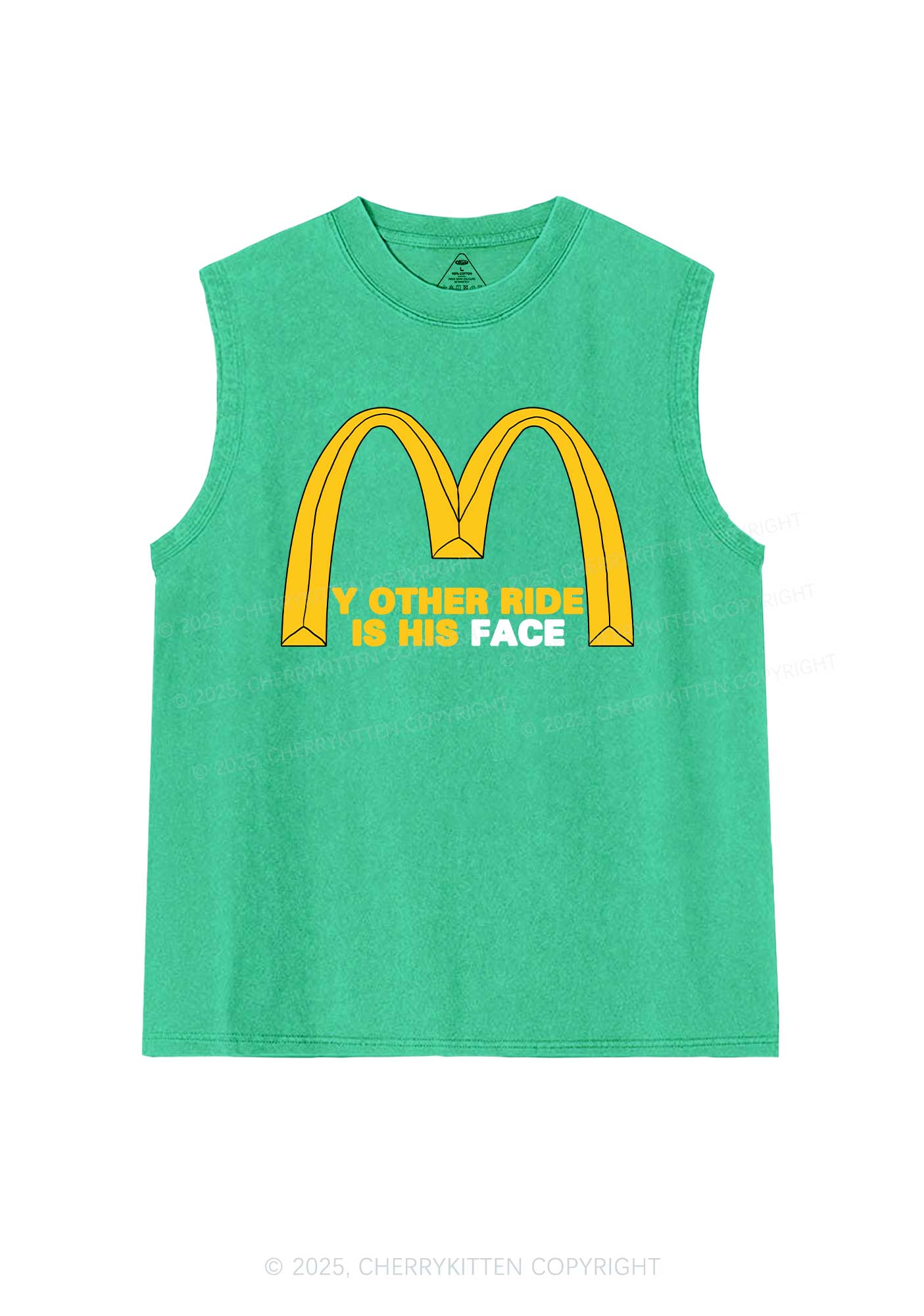 Ride His Face Y2K Washed Muscle Tank Cherrykitten