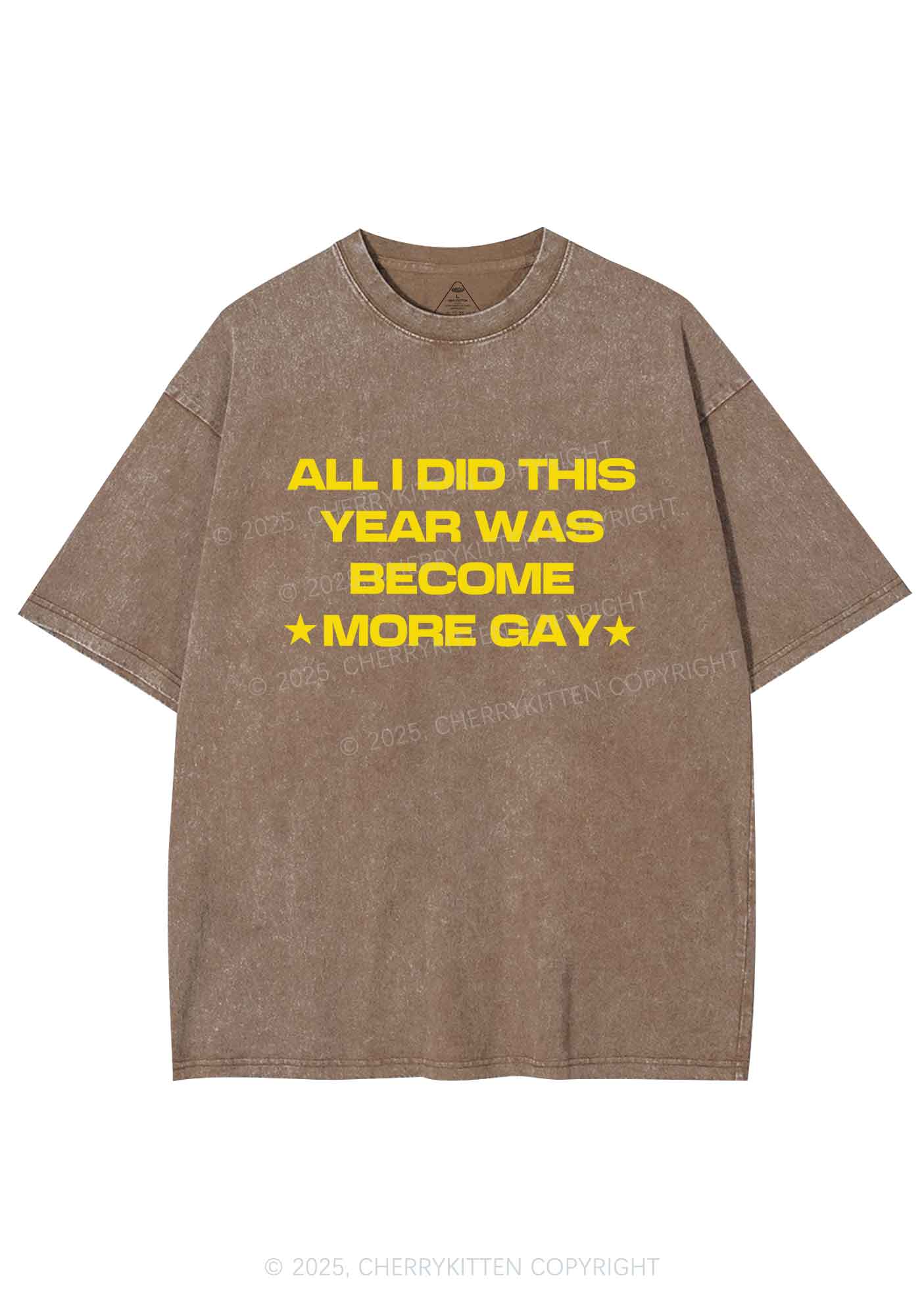 Become More Gay Pride Y2K Shirts Washed Tee Cherrykitten