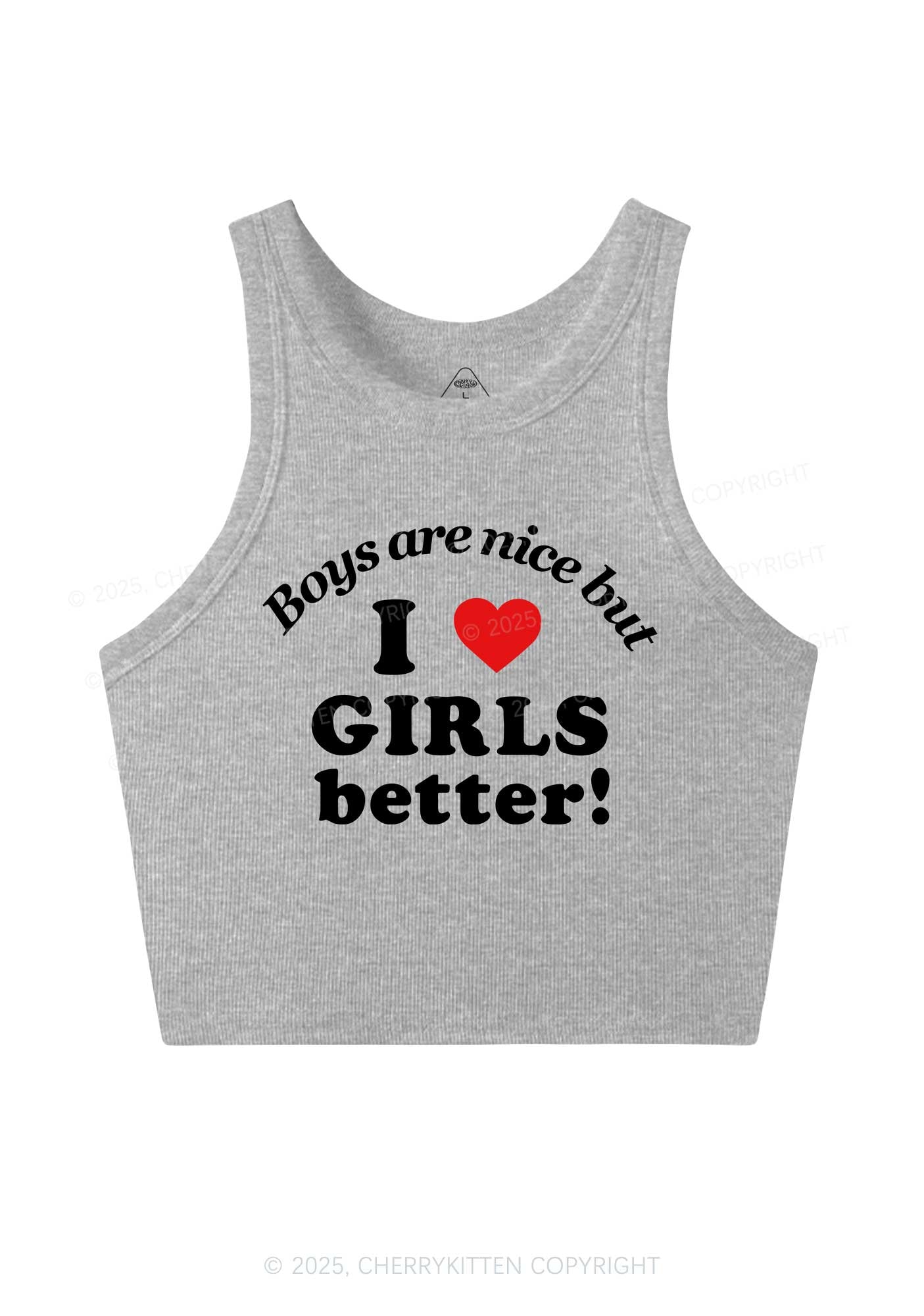 I Love Girls Better Pride Y2K Crop Tank Top Cherrykitten
