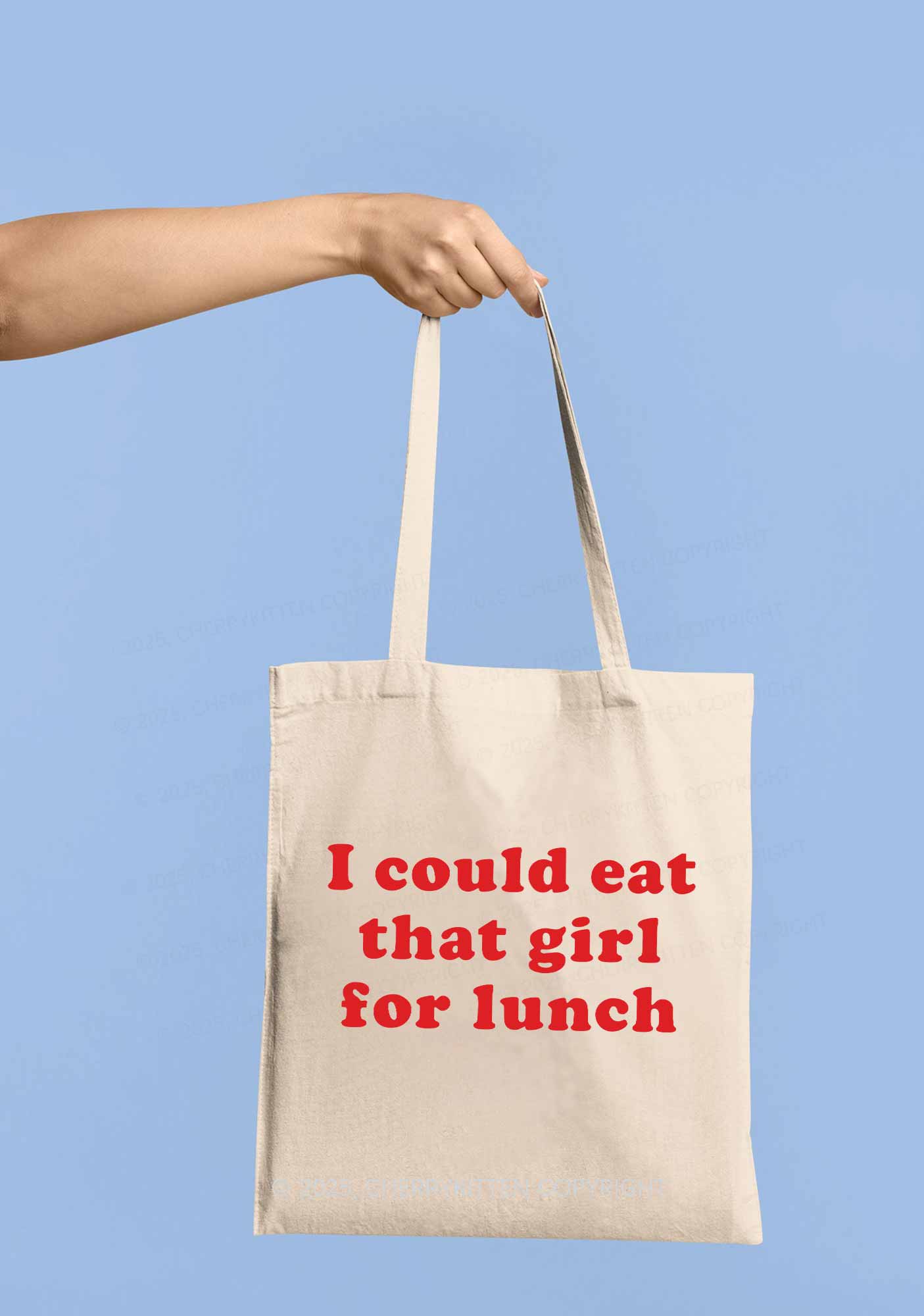 Eat Girl For Lunch Pride Y2K Canvas Tote Bag Cherrykitten