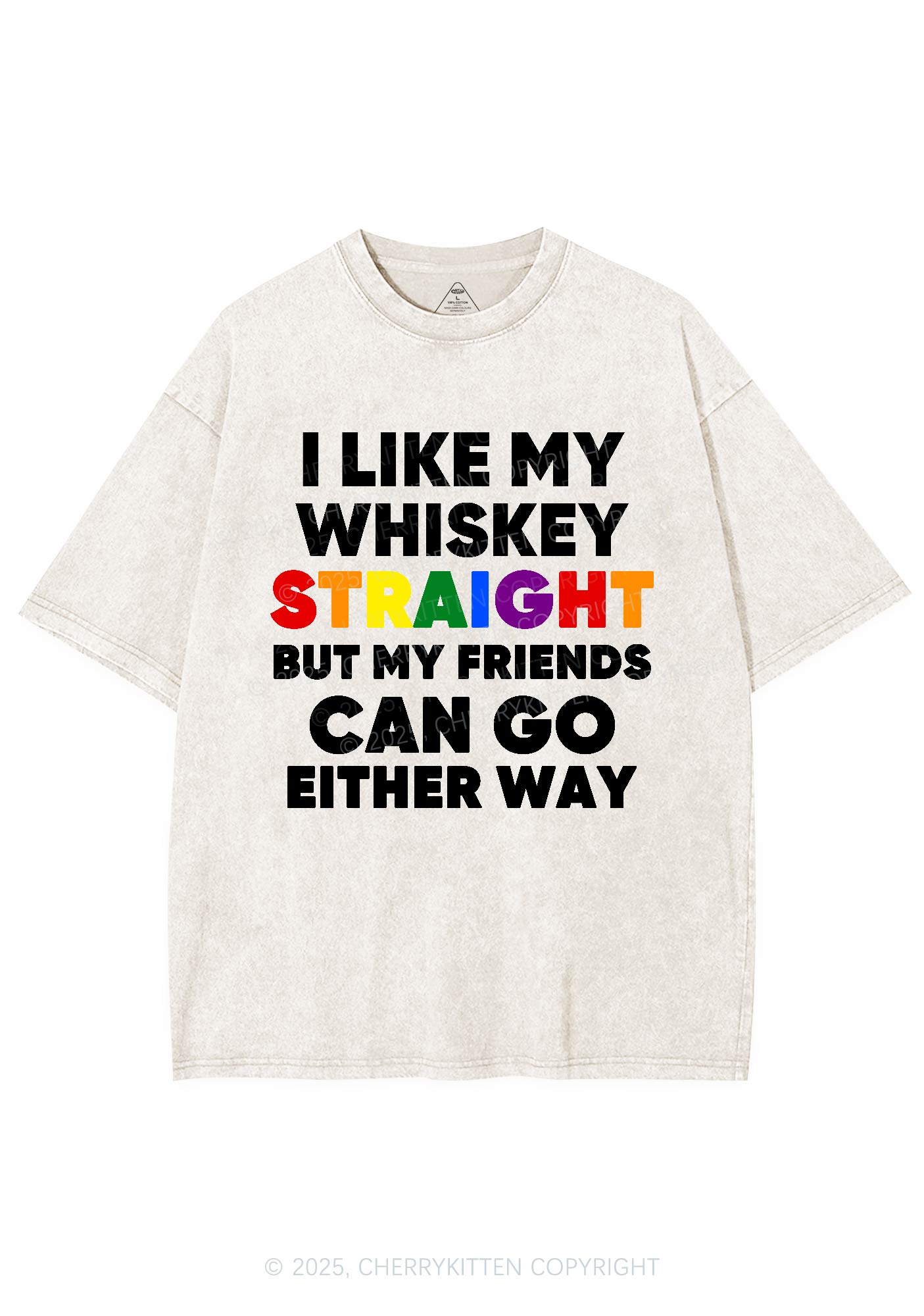 I Like Straight Pride Y2K Shirts Washed Tee Cherrykitten