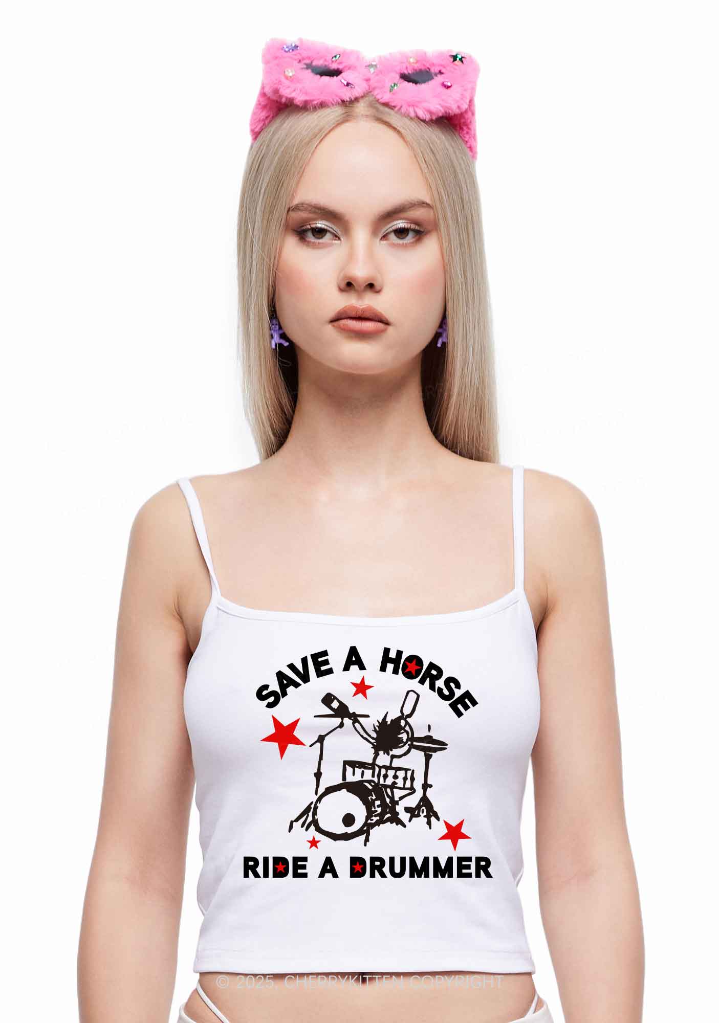 Save Horse Ride Drummer Y2K Spaghetti Strap Cami Cherrykitten