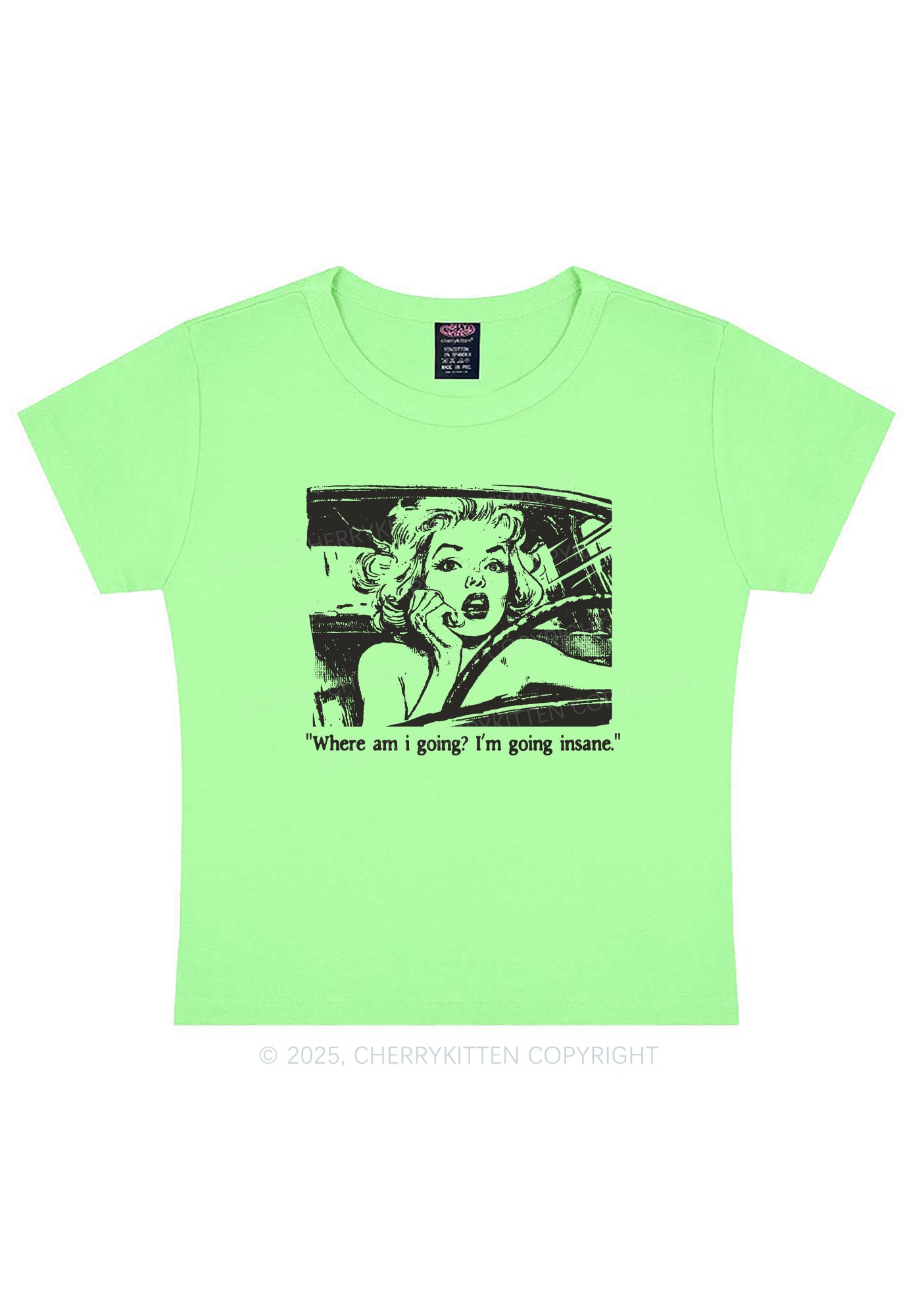 Woman Going Insane Y2K Baby Tee Cherrykitten