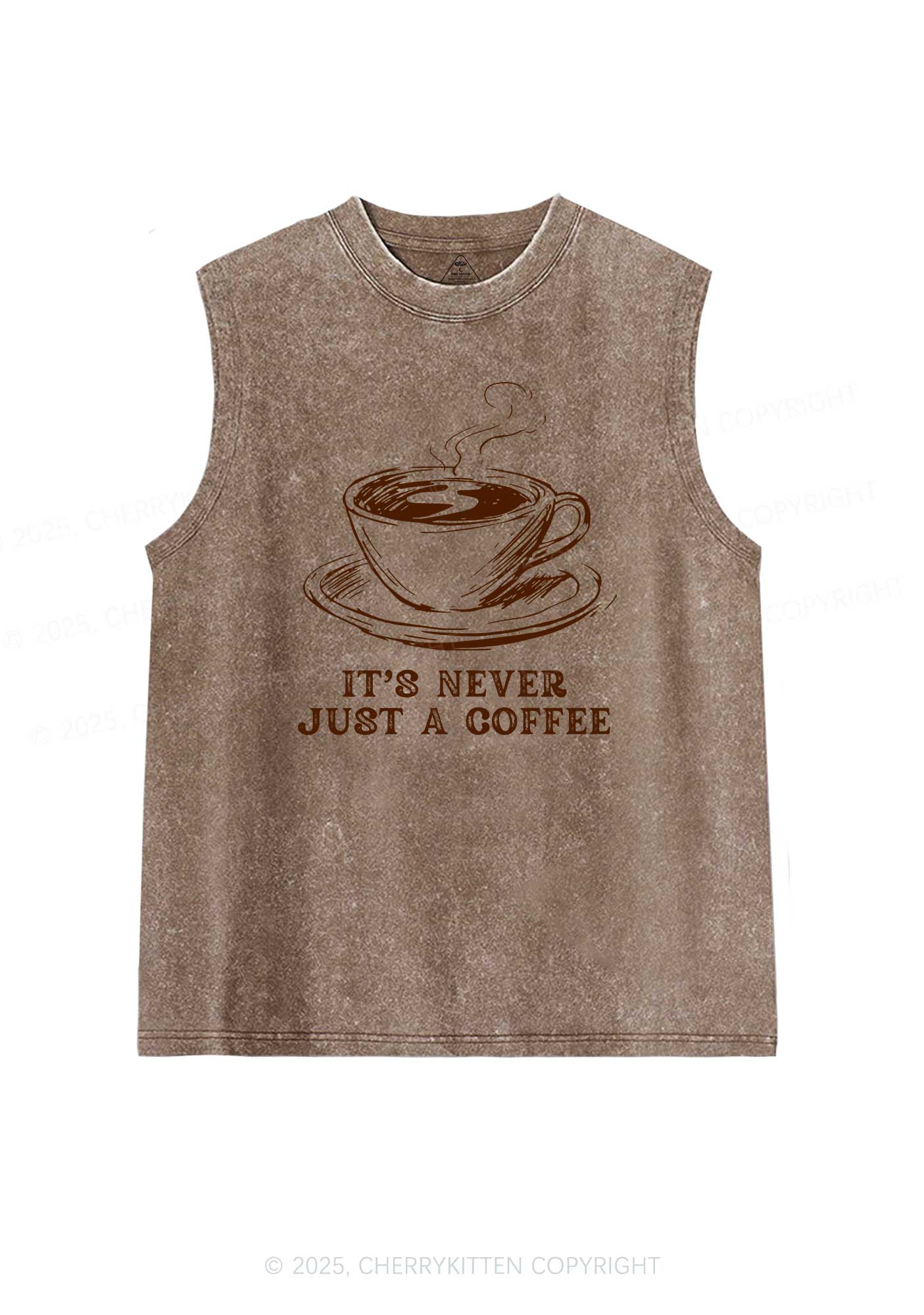 Its Never Just Coffee Pride Y2K Washed Muscle Tank Cherrykitten