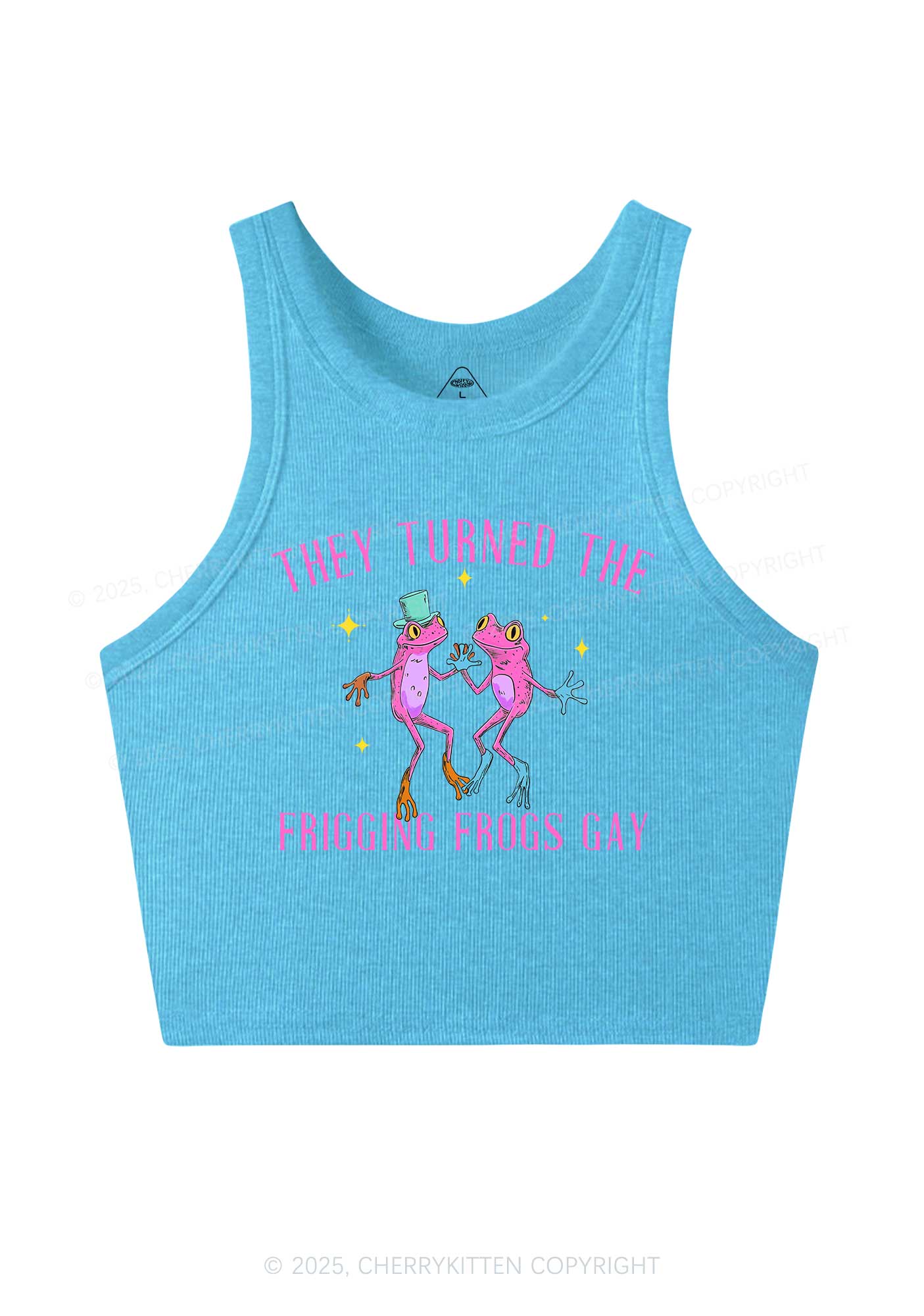 Frogs Gay Pride Y2K Crop Tank Top Cherrykitten