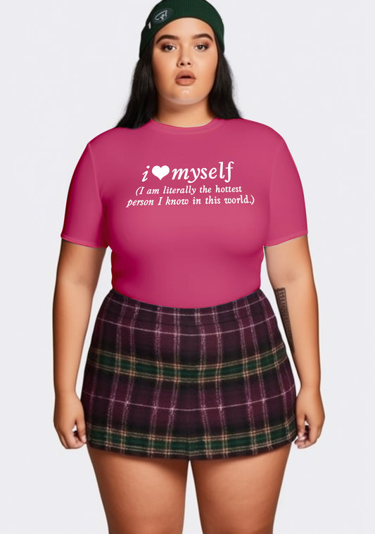 Curvy I Love Myself The Hottest Person Baby Tee