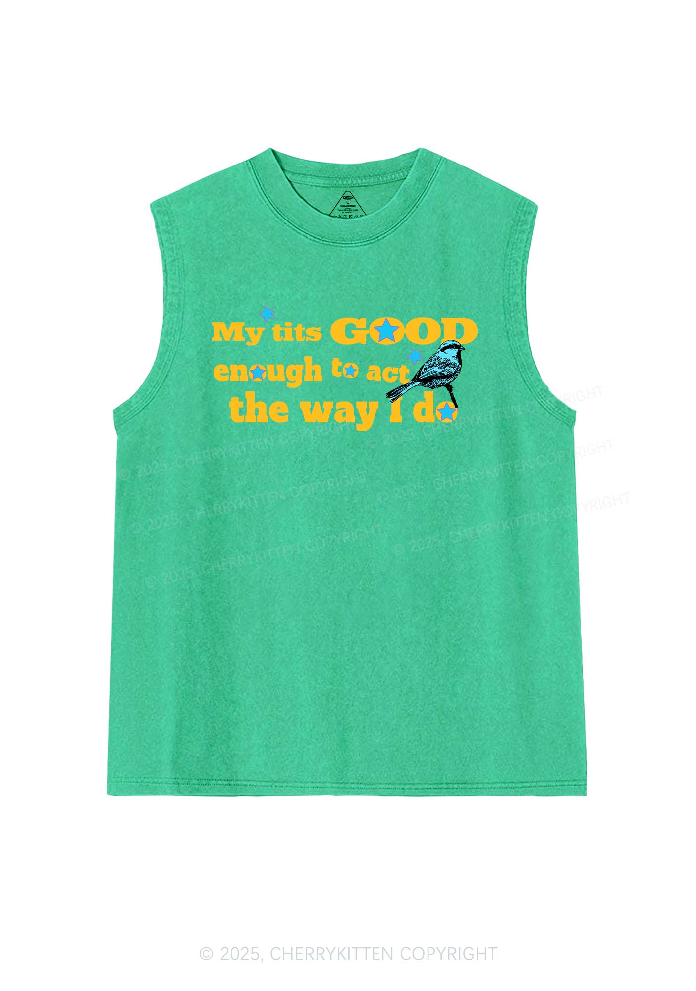 Good To Act Way Y2K Washed Muscle Tank Cherrykitten