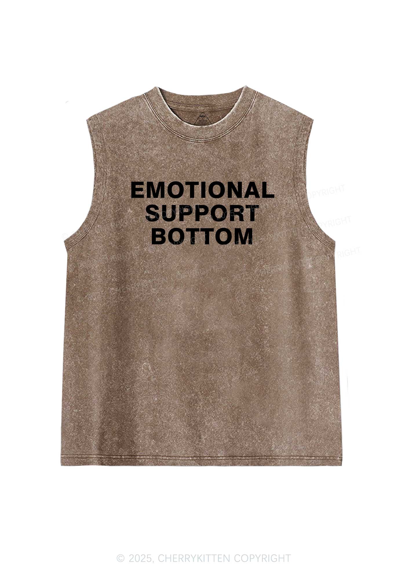 Emotional Support Bottom Pride Y2K Washed Muscle Tank Cherrykitten