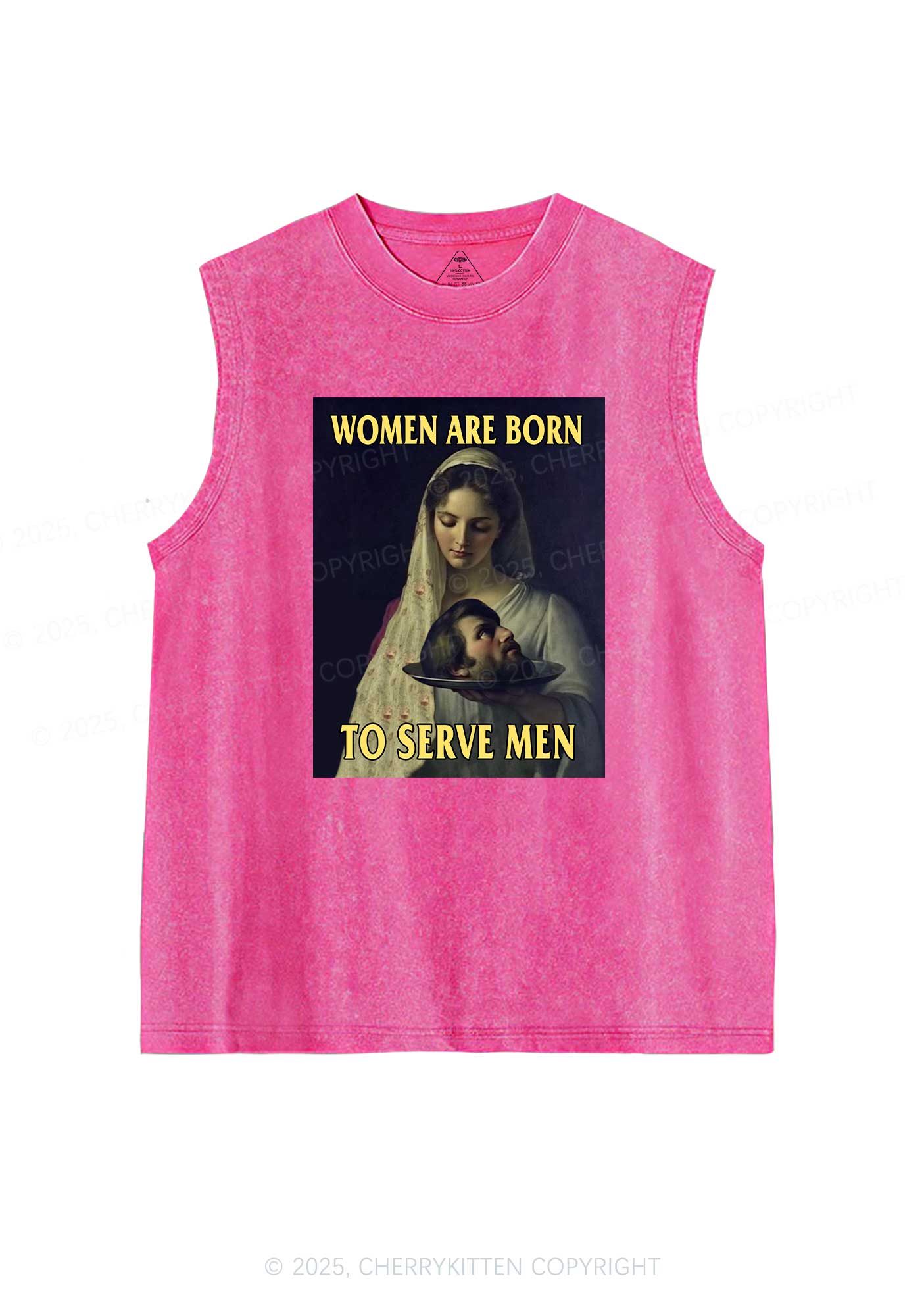 Women Born To Serve Y2K Washed Tank Cherrykitten