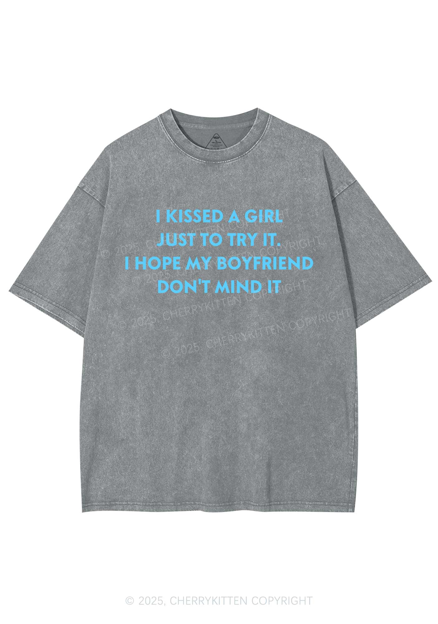 I Just Kissed A Girl Pride Y2K Shirts Washed Tee Cherrykitten
