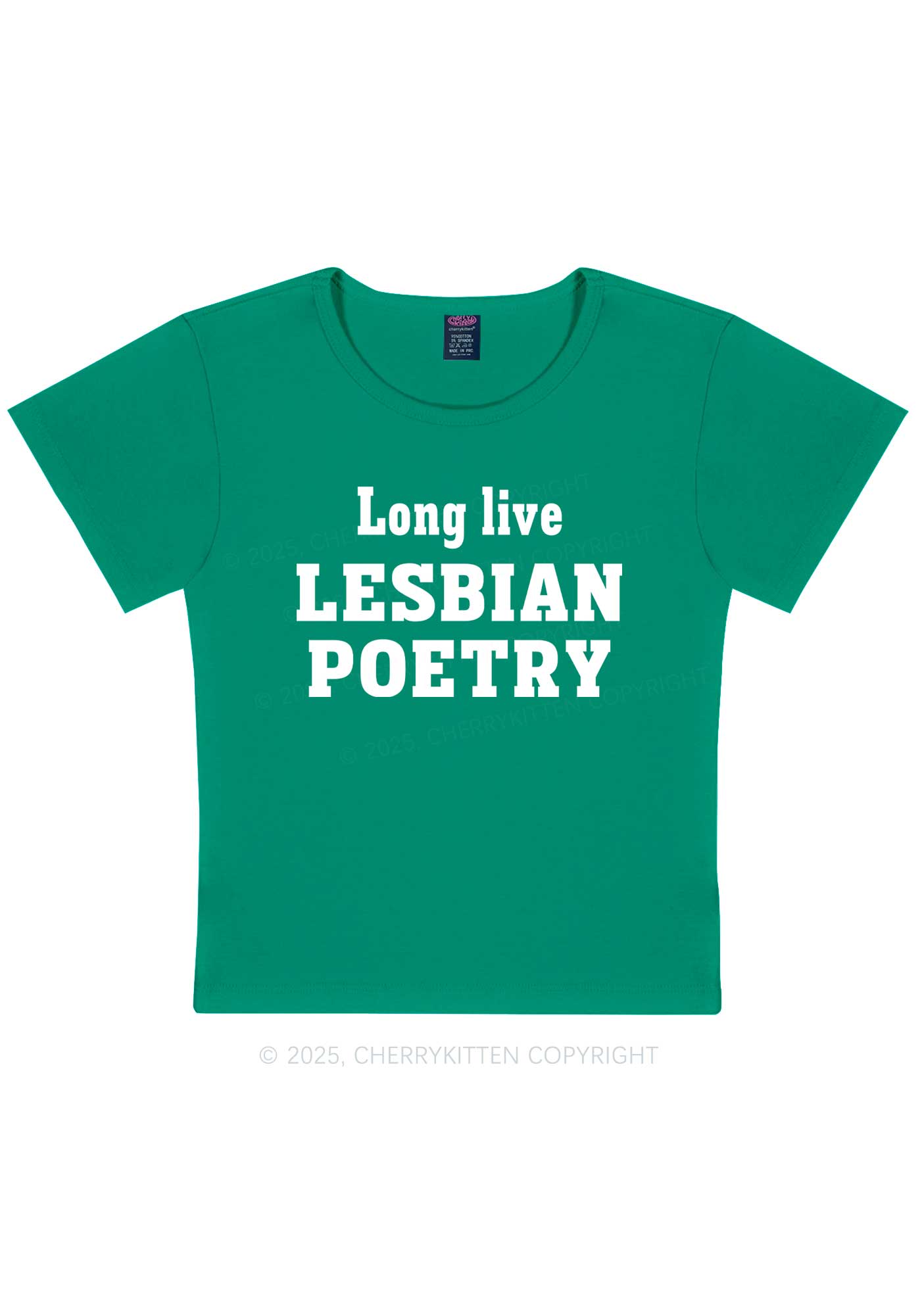 Lesbian Poetry Pride Y2K Baby Tee Cherrykitten