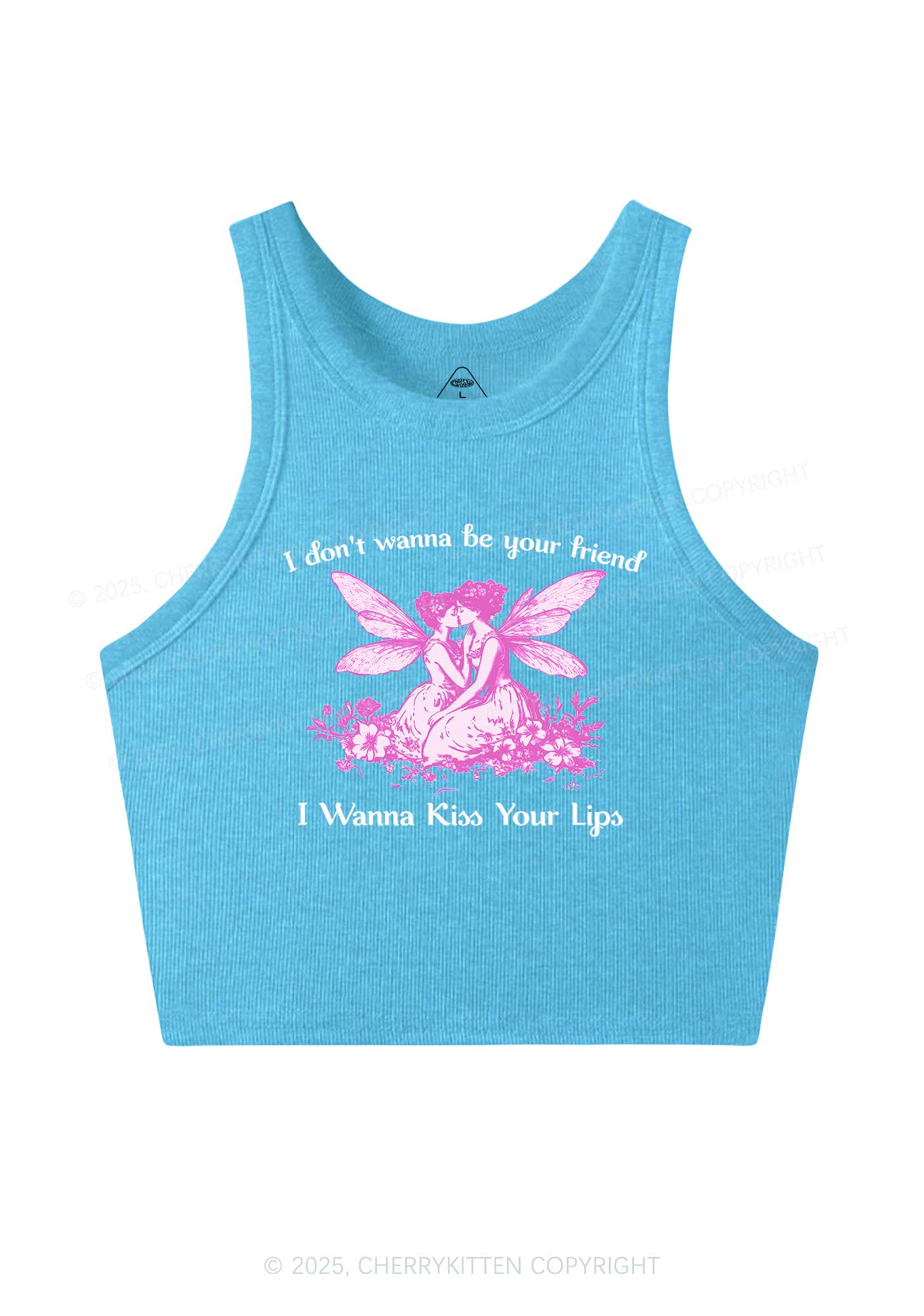 I Wanna Kiss Your Lips Pride Y2K Crop Tank Top Cherrykitten