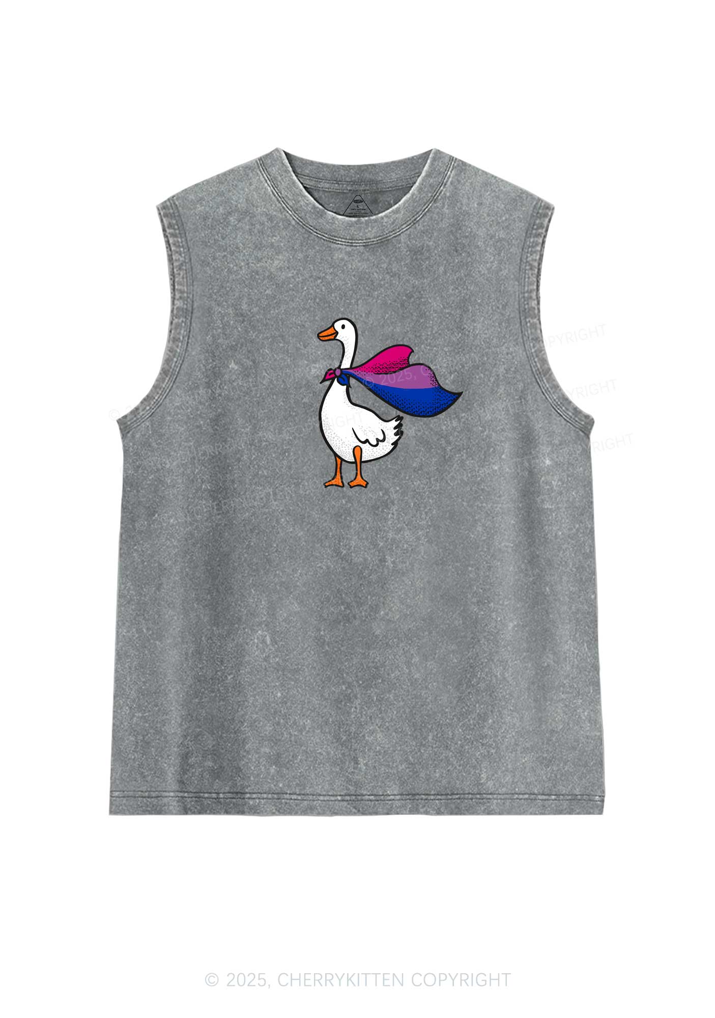 Bisexual Goose Pride Y2K Washed Muscle Tank Cherrykitten