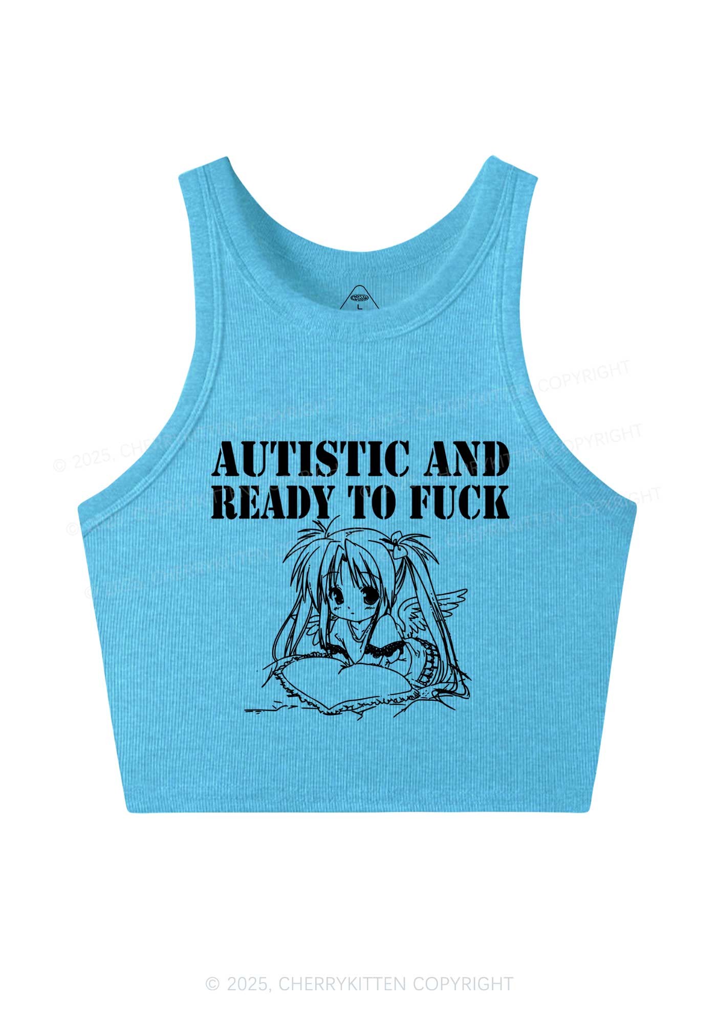 Autistic Ready To Fxxk Y2K Crop Tank Top Cherrykitten