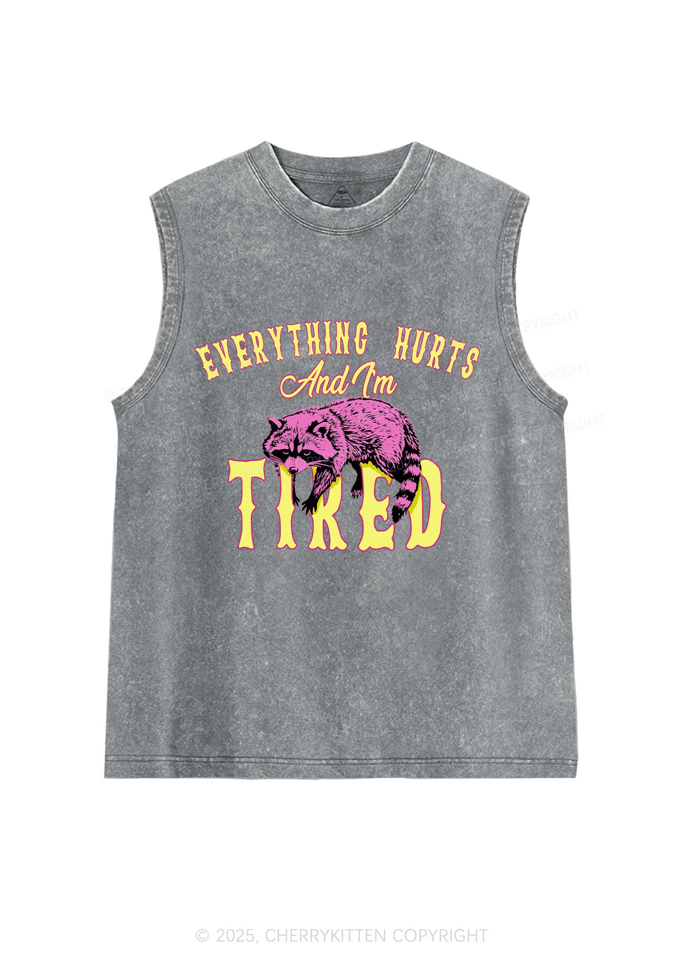 I Am Tried Y2K Washed Muscle Tank Cherrykitten
