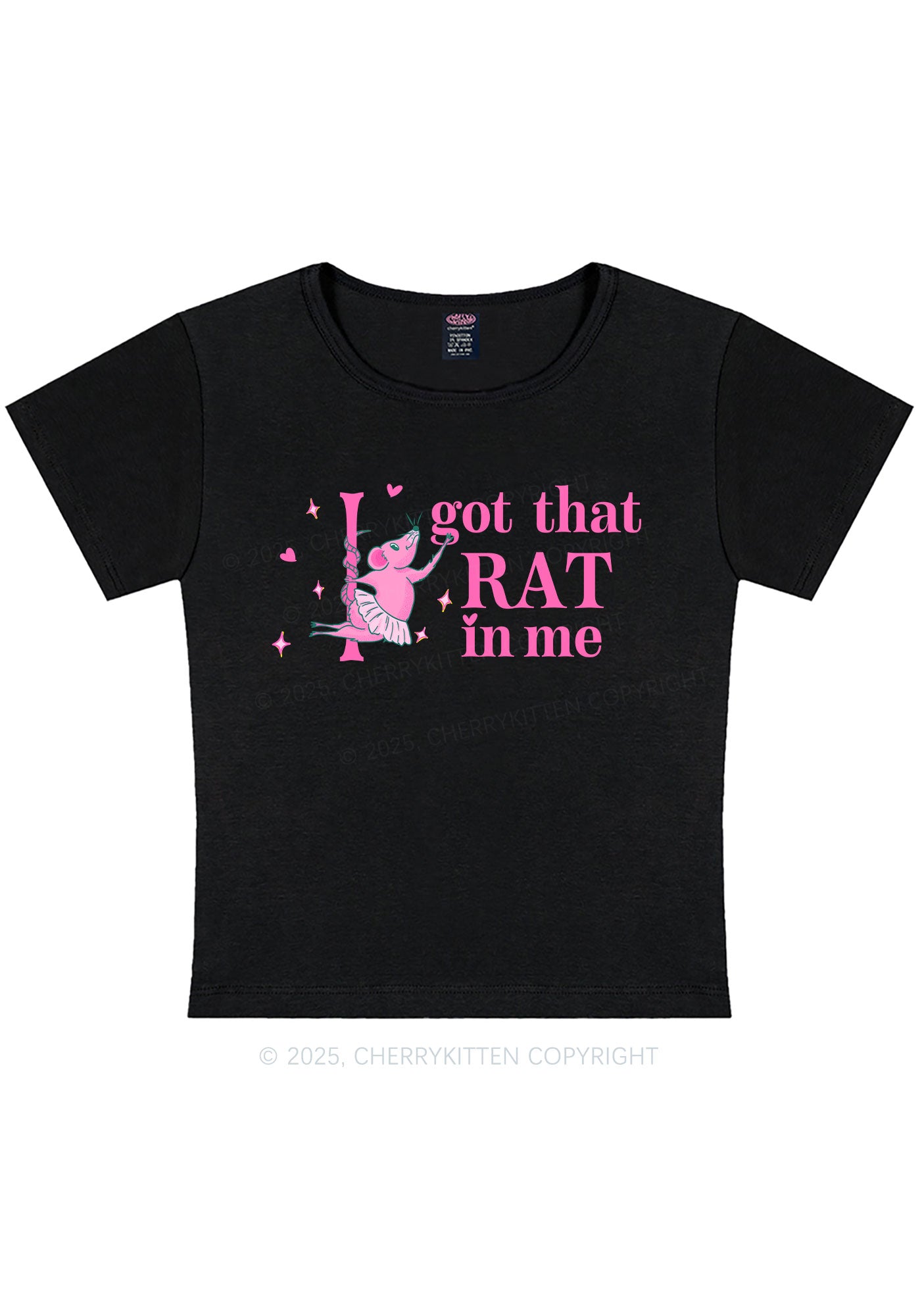 Got Rat In Me Y2K Baby Tee Cherrykitten