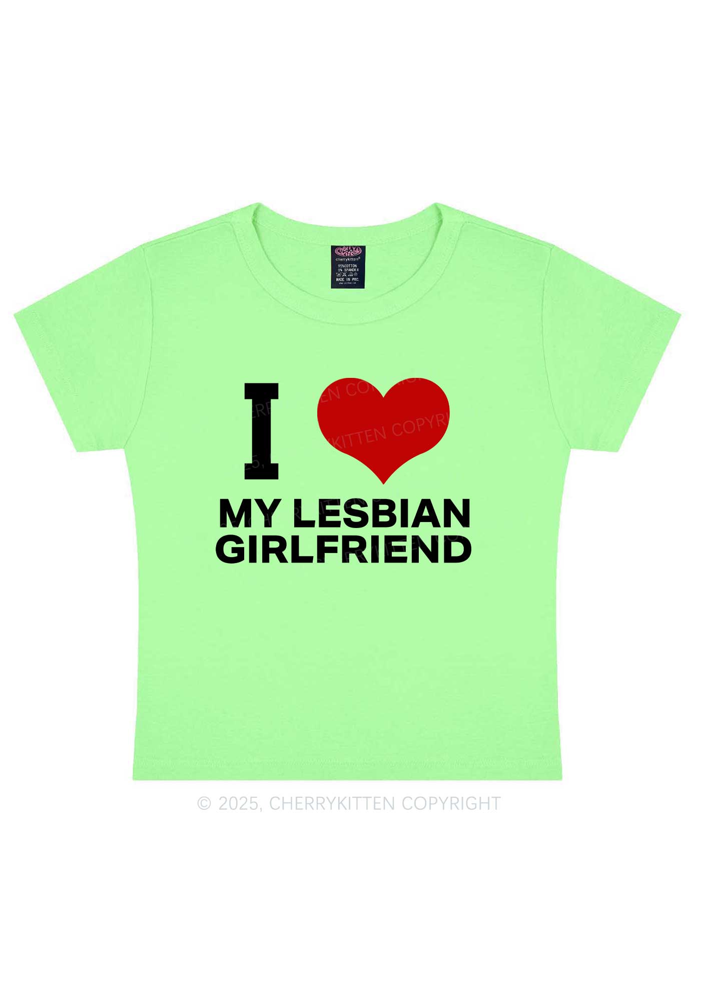 I Love My Lesbian GF Y2K Baby Tee Cherrykitten