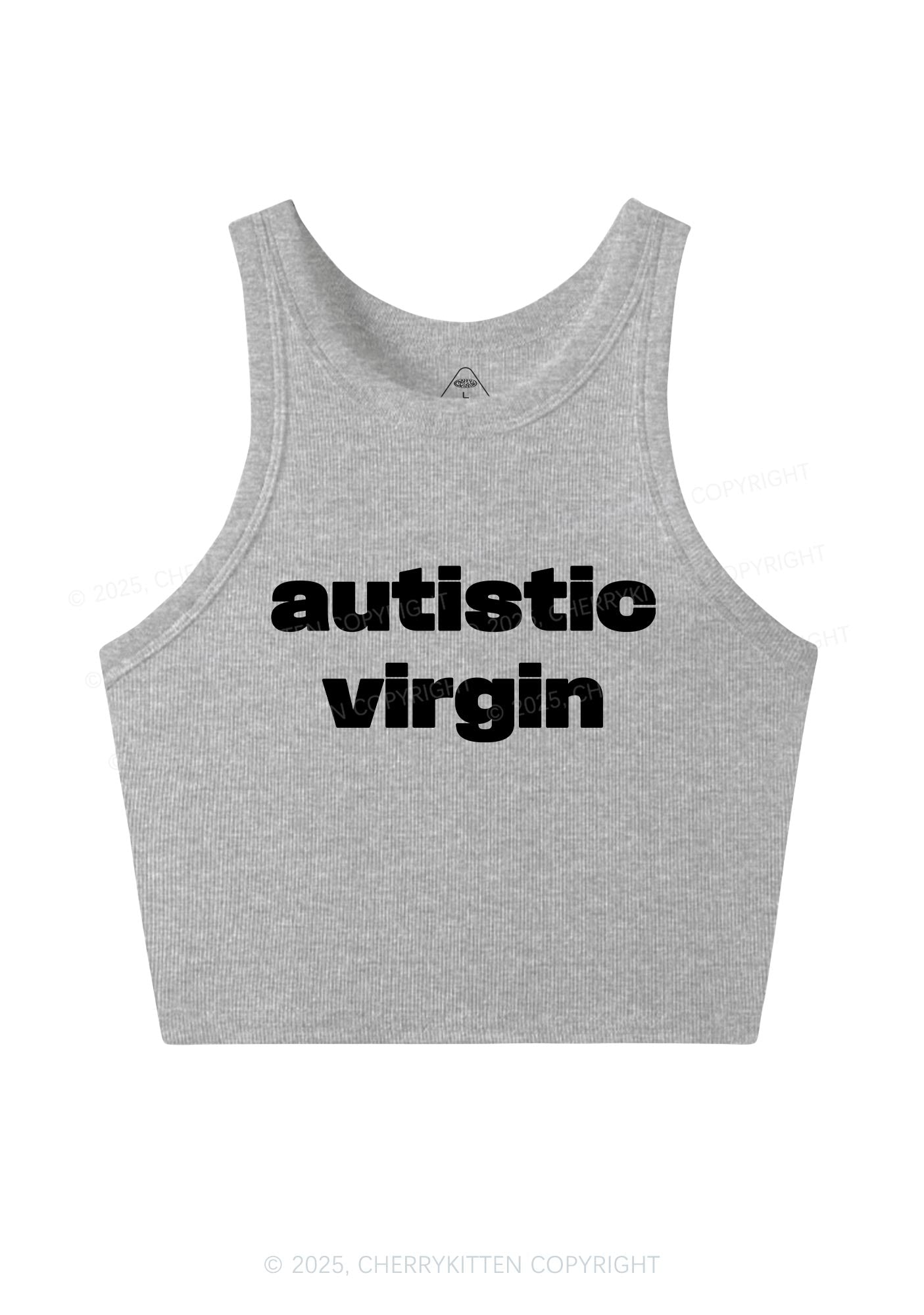 Autistic Virgin Y2K Crop Tank Top Cherrykitten