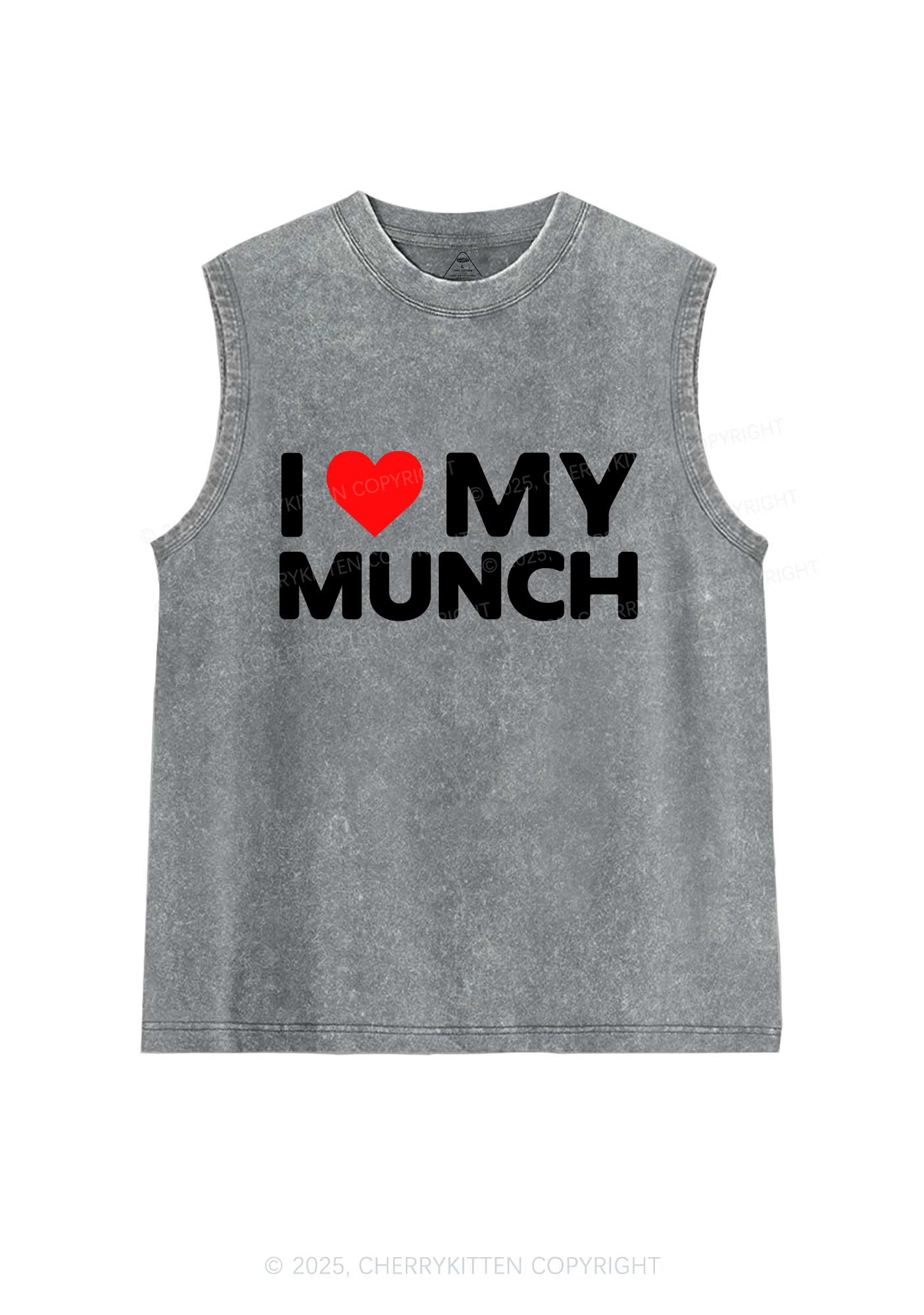 I Love My Munch Y2K Washed Muscle Tank Cherrykitten