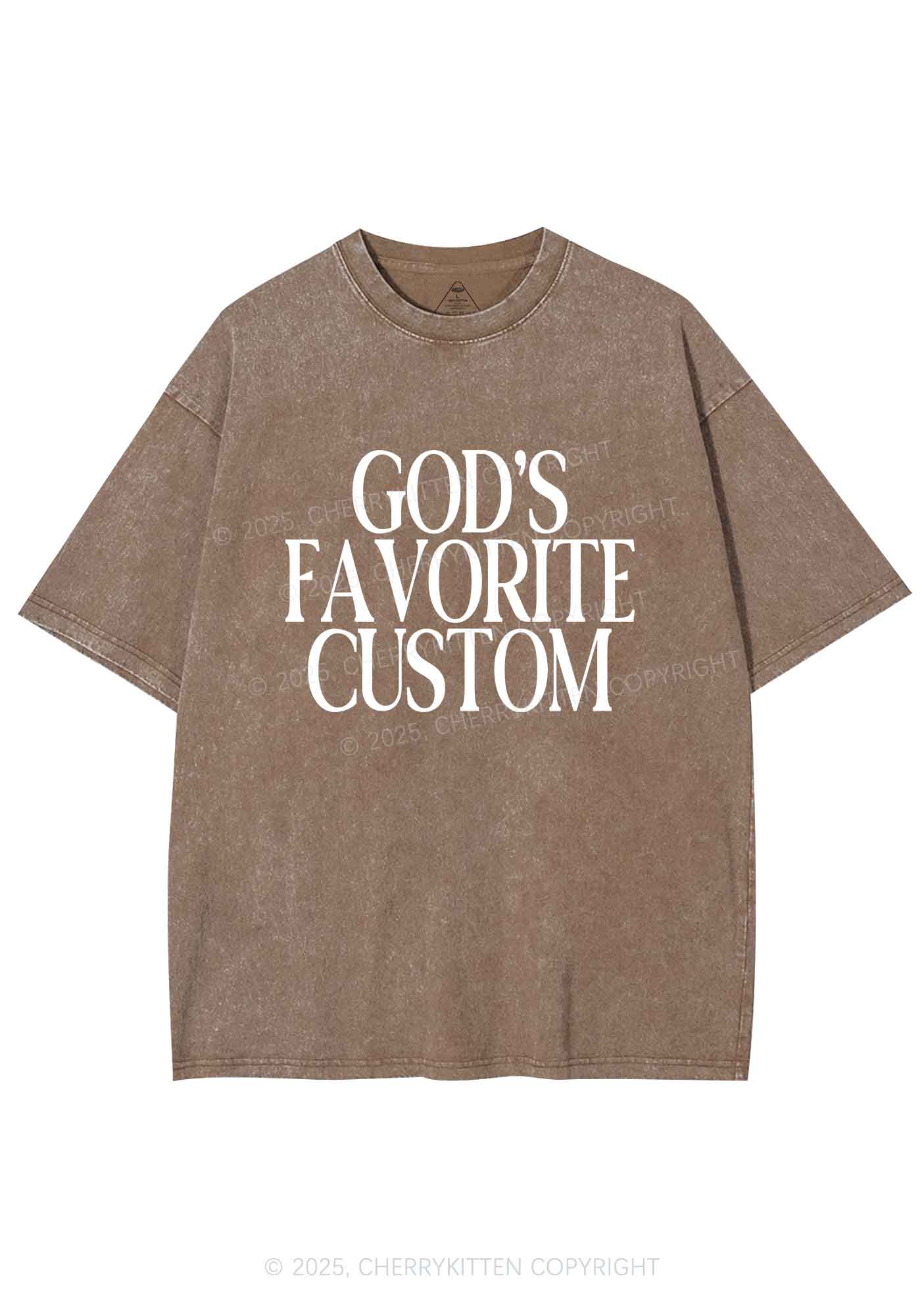 Gods Favorite Custom Y2K Shirts Washed Tee Cherrykitten