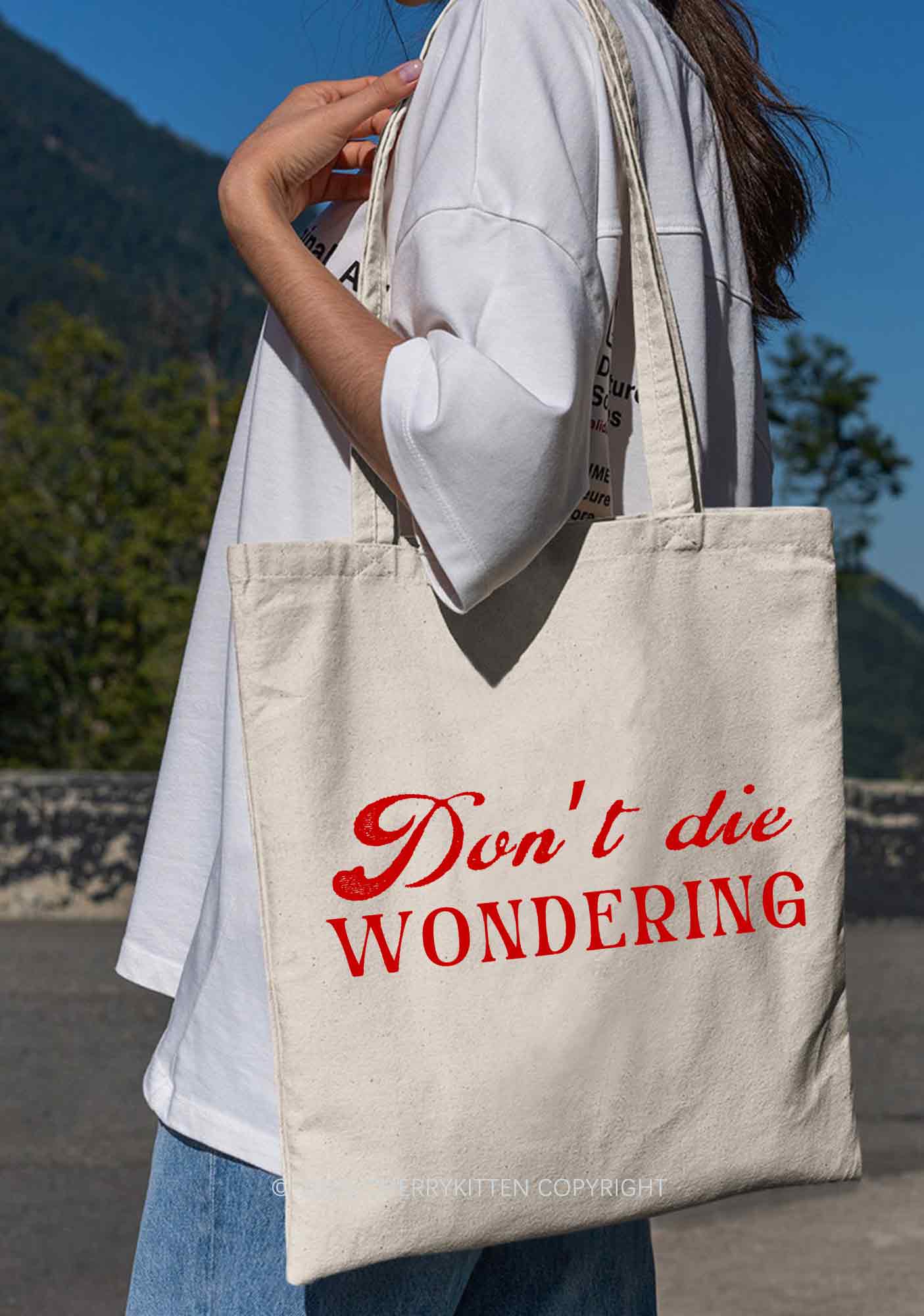 Don't Die Wondering Pride Y2K Canvas Tote Bag Cherrykitten