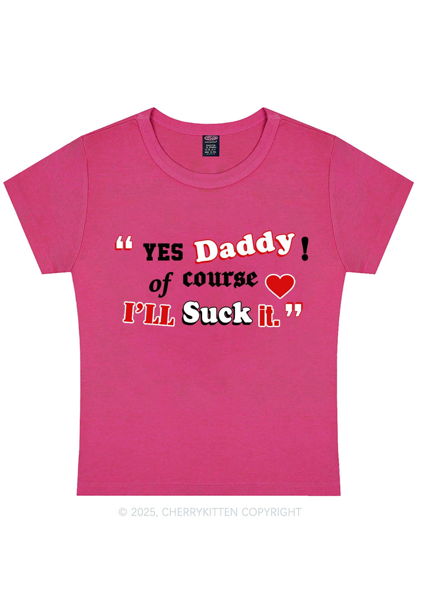 Daddy Suck It Y2K Baby Tee Cherrykitten
