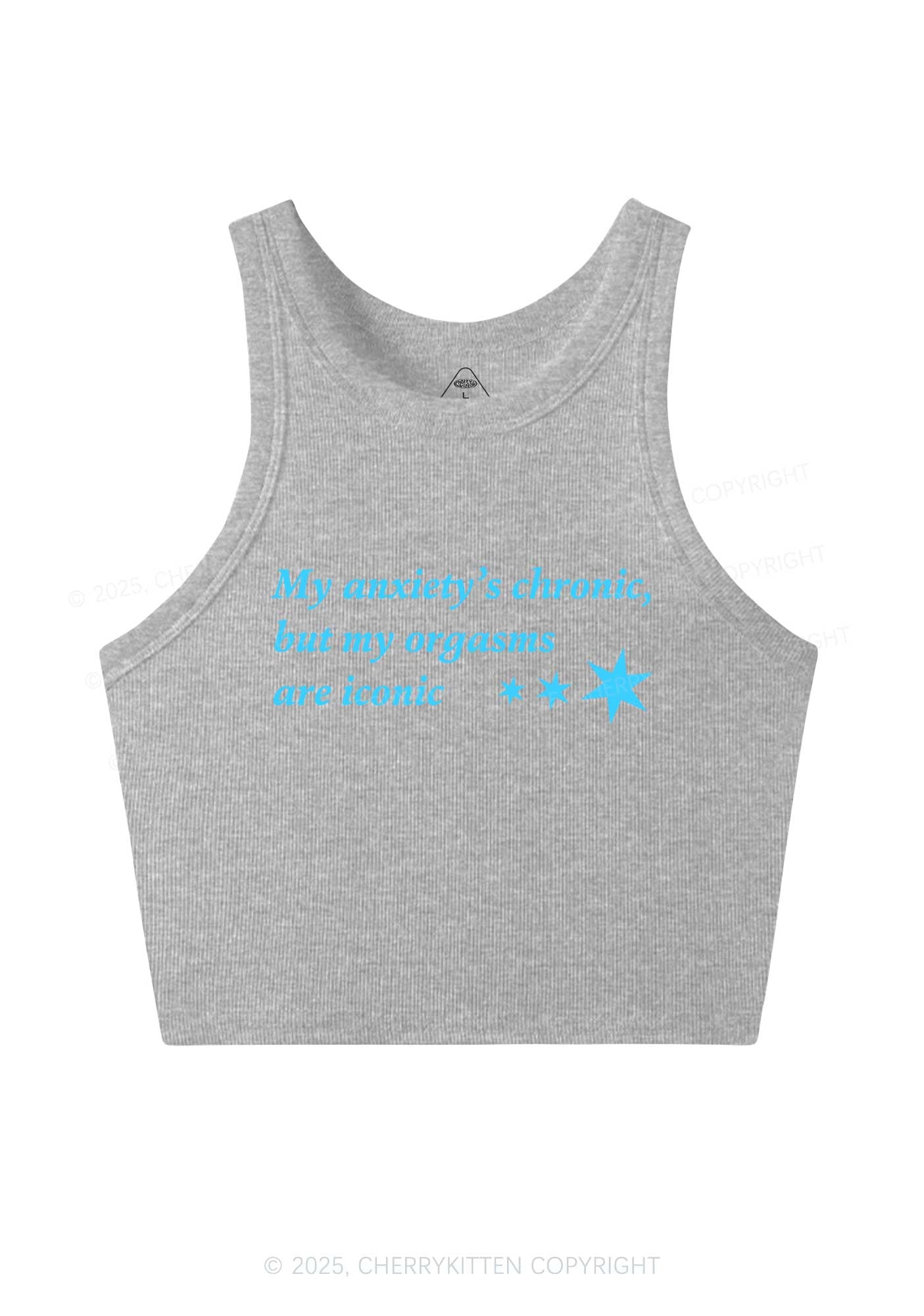 Anxiety Chronic Y2K Crop Tank Top Cherrykitten