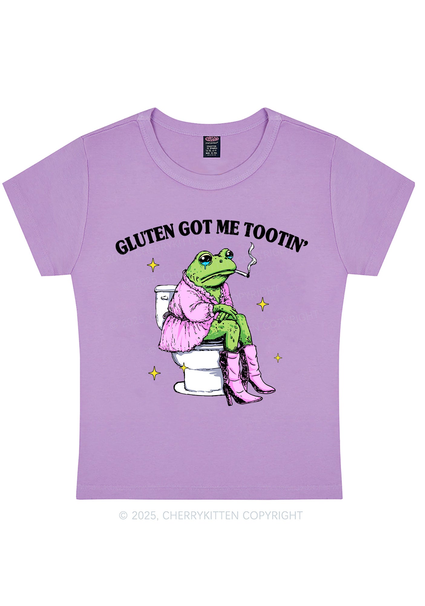 Gluten Got Me Tootin Y2K Baby Tee Cherrykitten