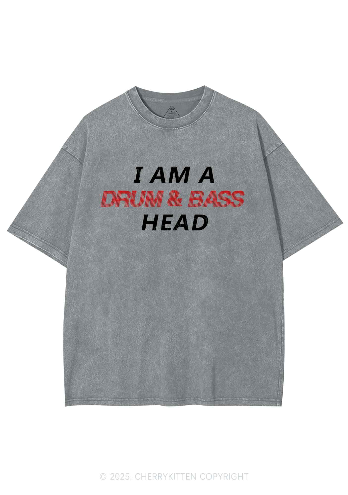 Drum Bass Head Y2K Shirts Washed Tee Cherrykitten