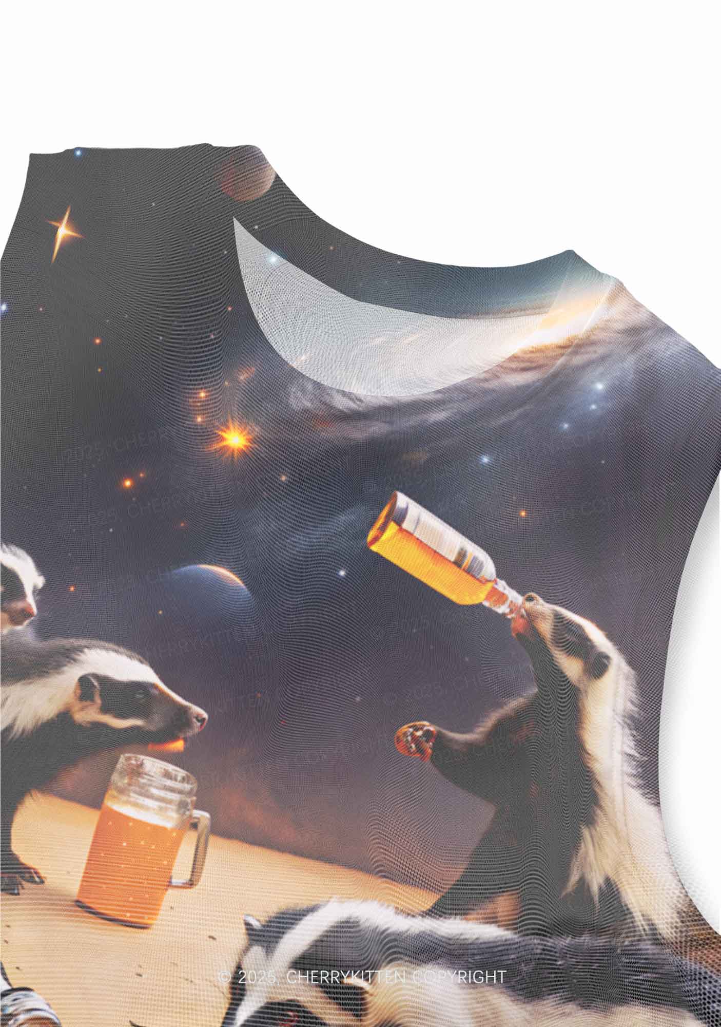 Drunk Badger Y2K Mesh Muscle Tank Cherrykitten