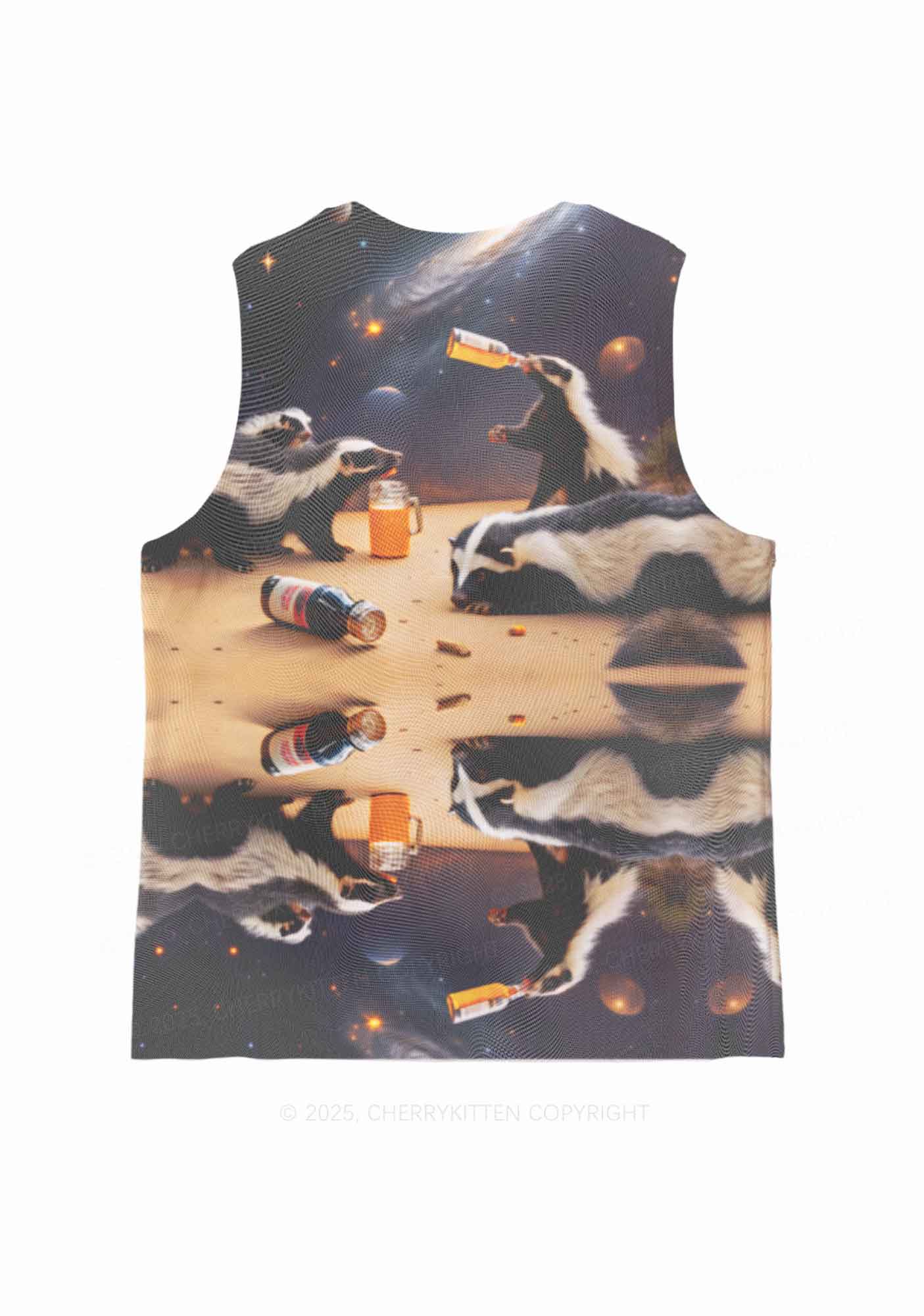 Drunk Badger Y2K Mesh Muscle Tank Cherrykitten