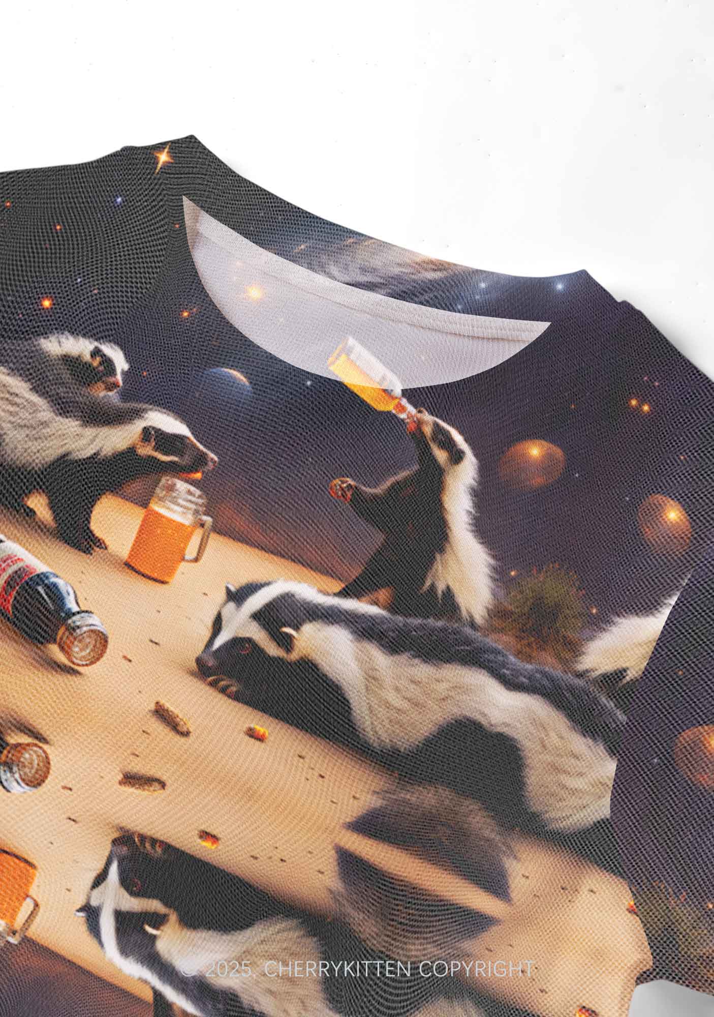 Drunk Badger Y2K Mesh Crop Top Cherrykitten