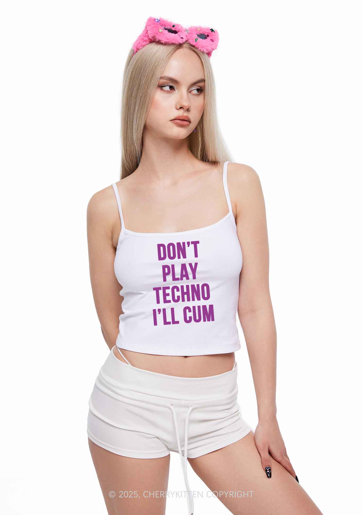 Don't Play Techno Y2K Spaghetti Strap Cami Cherrykitten