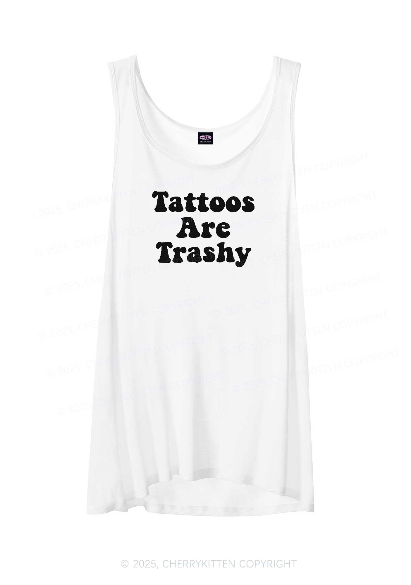 Tattoos Are Trashy Y2K Sheer Boyfriend Tank Cherrykitten