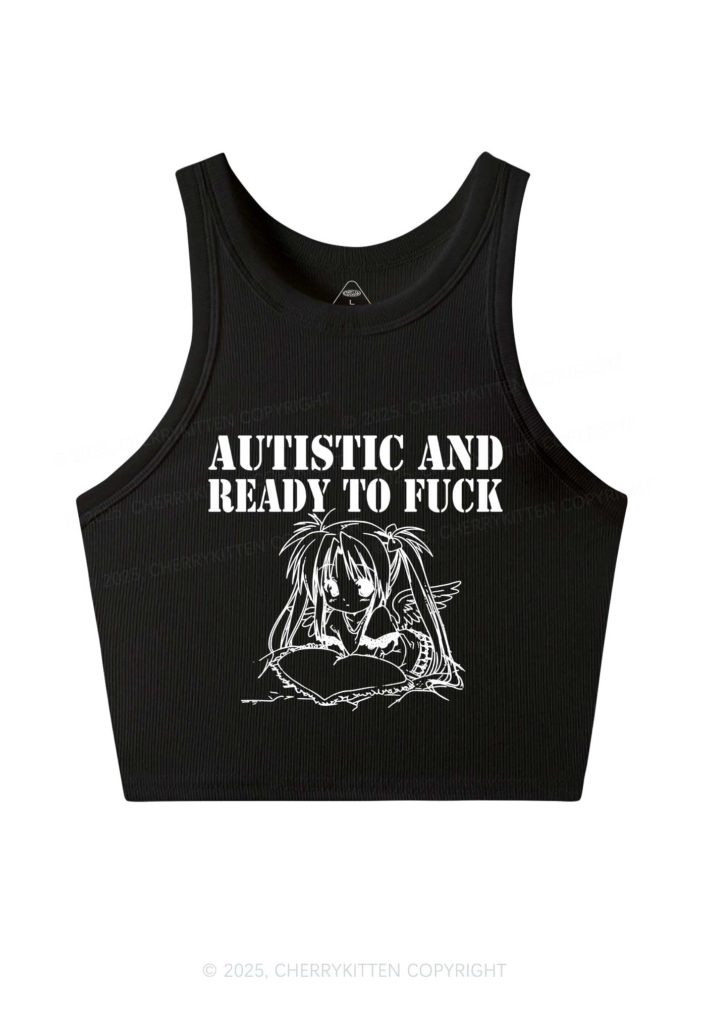 Autistic Ready To Fxxk Y2K Crop Tank Top Cherrykitten