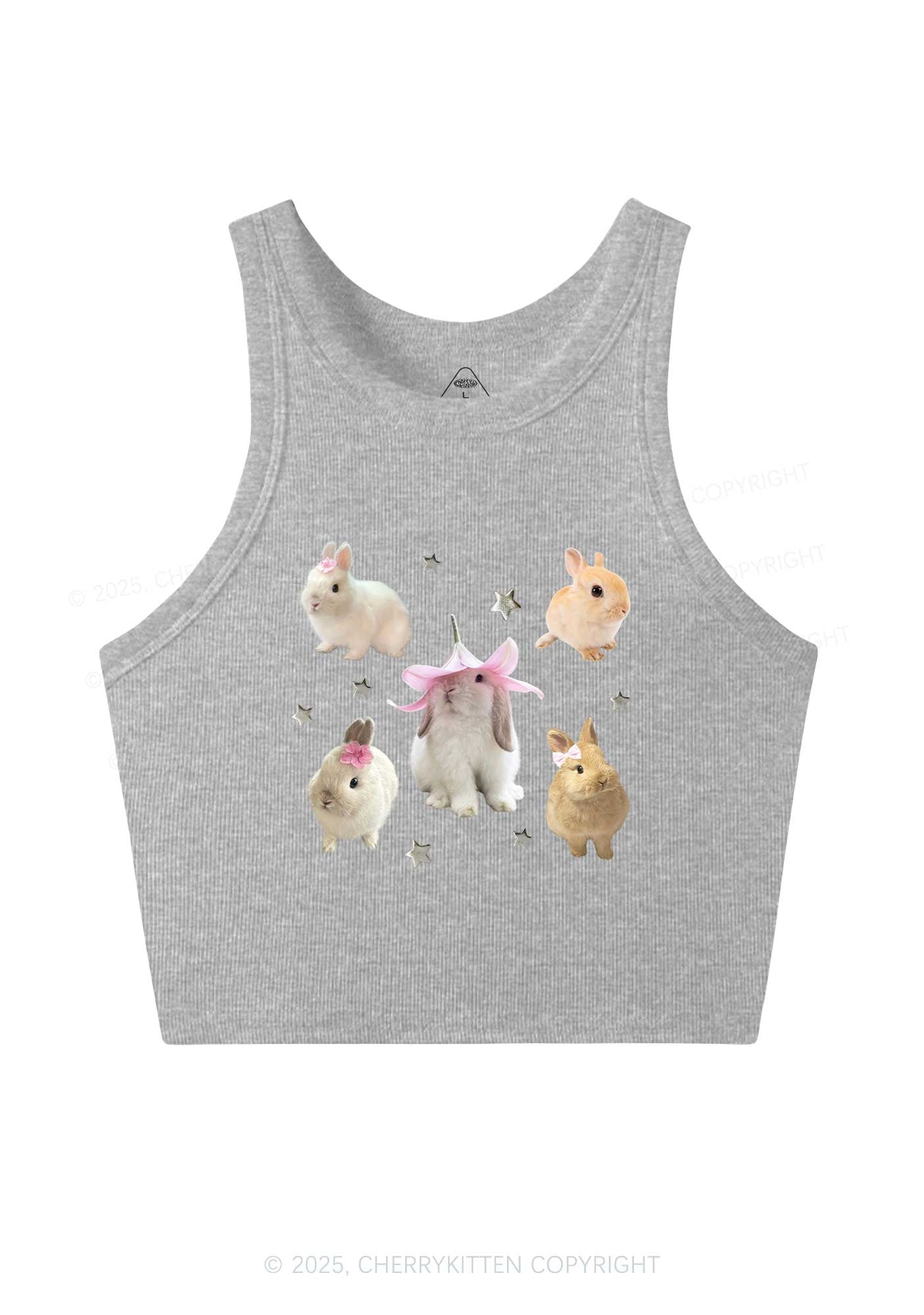 Lovely Rabbits Y2K Crop Tank Top Cherrykitten