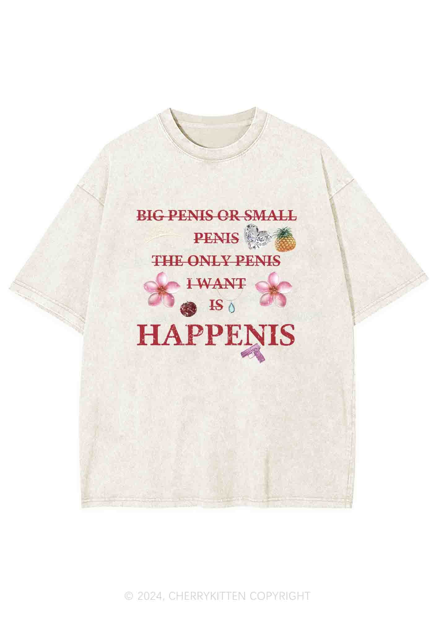 I Want Happenis Y2K Washed Tee Cherrykitten