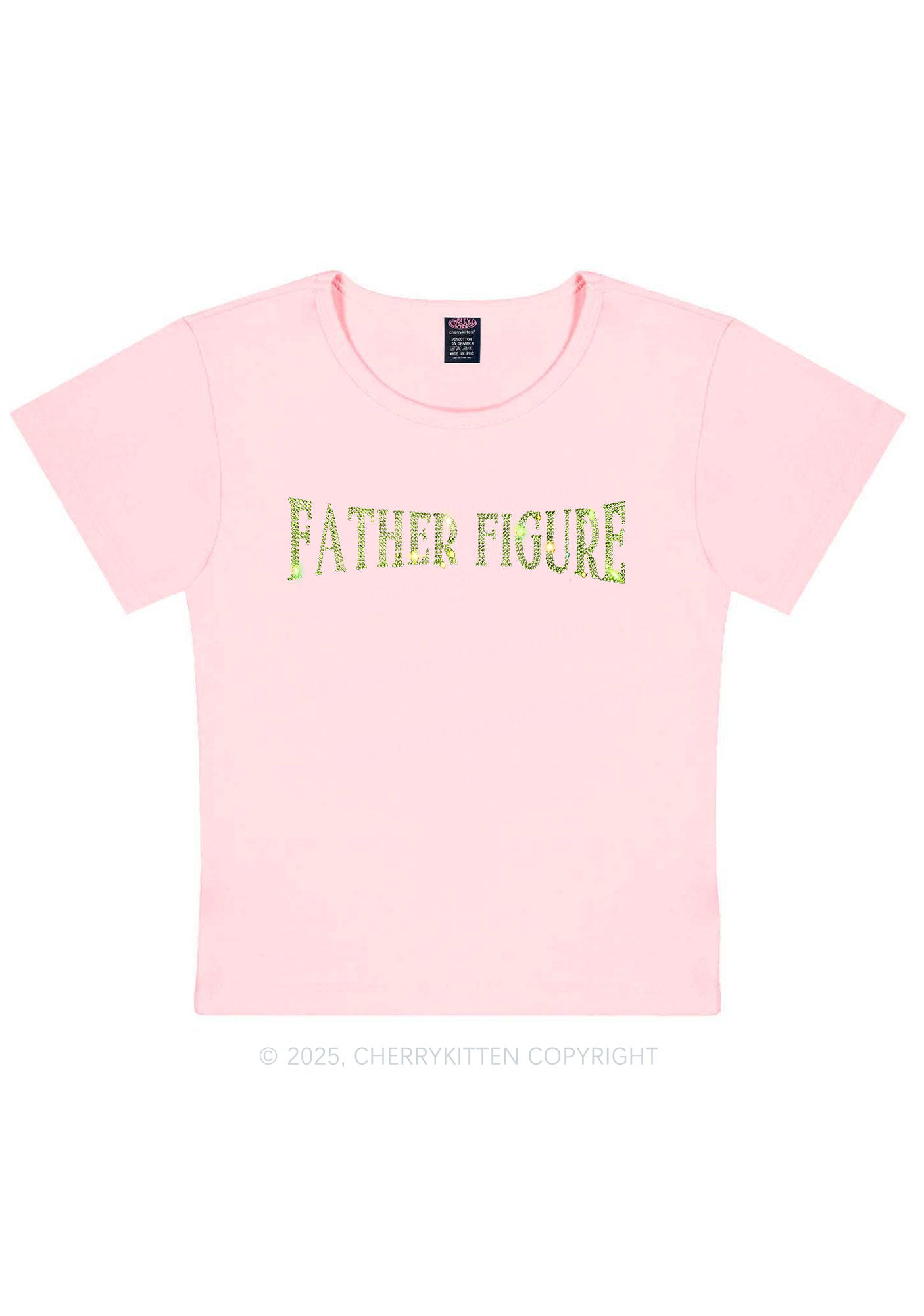 Rhinestone Father Figure Y2K Baby Tee Cherrykitten