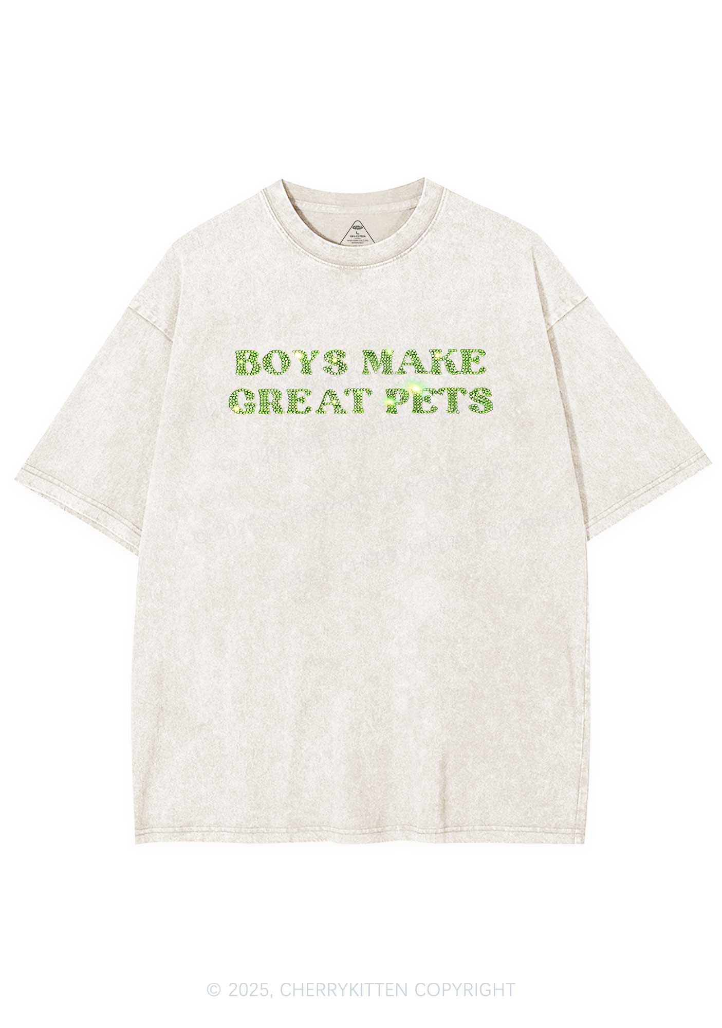 Rhinestone Boys Make Gr8 Pets Y2K Shirts Washed Tee Cherrykitten