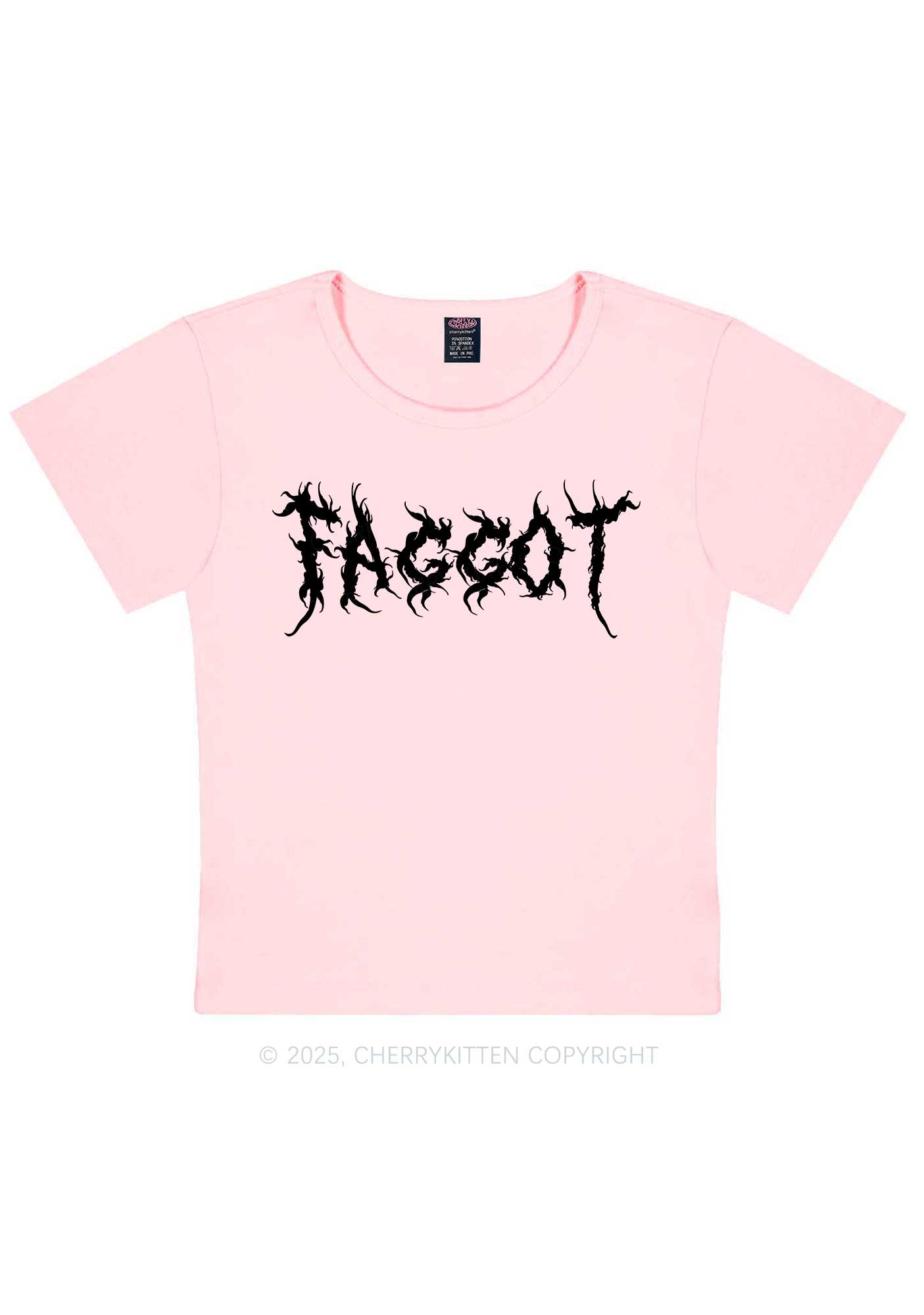 Punk Faggot Pride Y2K Baby Tee Cherrykitten