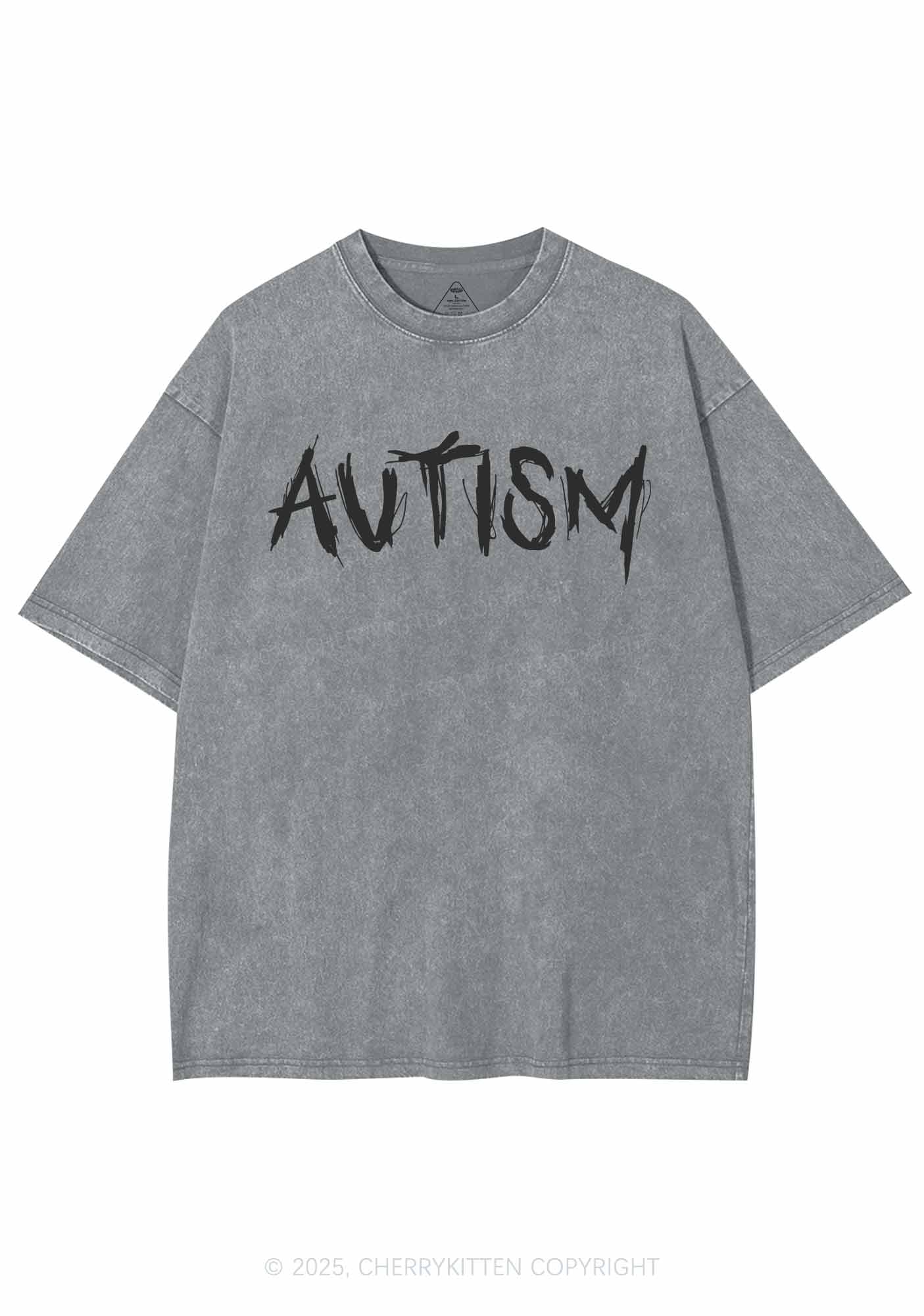 Satan Autism Y2K Shirts Washed Tee Cherrykitten
