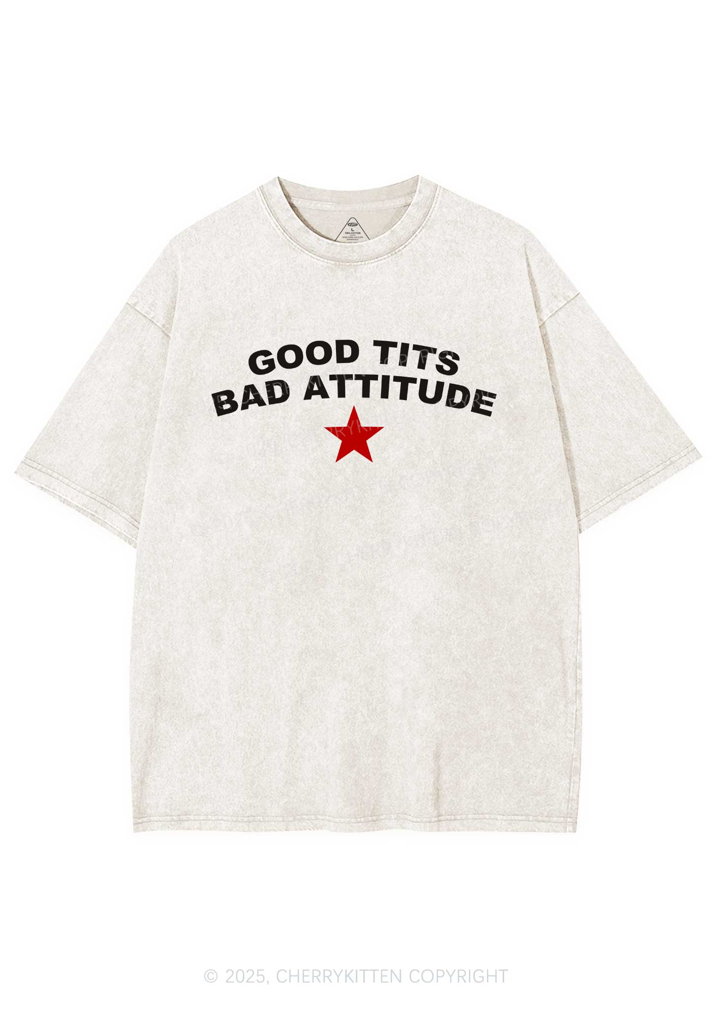 Bad Attitude Y2K Shirts Washed Tee Cherrykitten