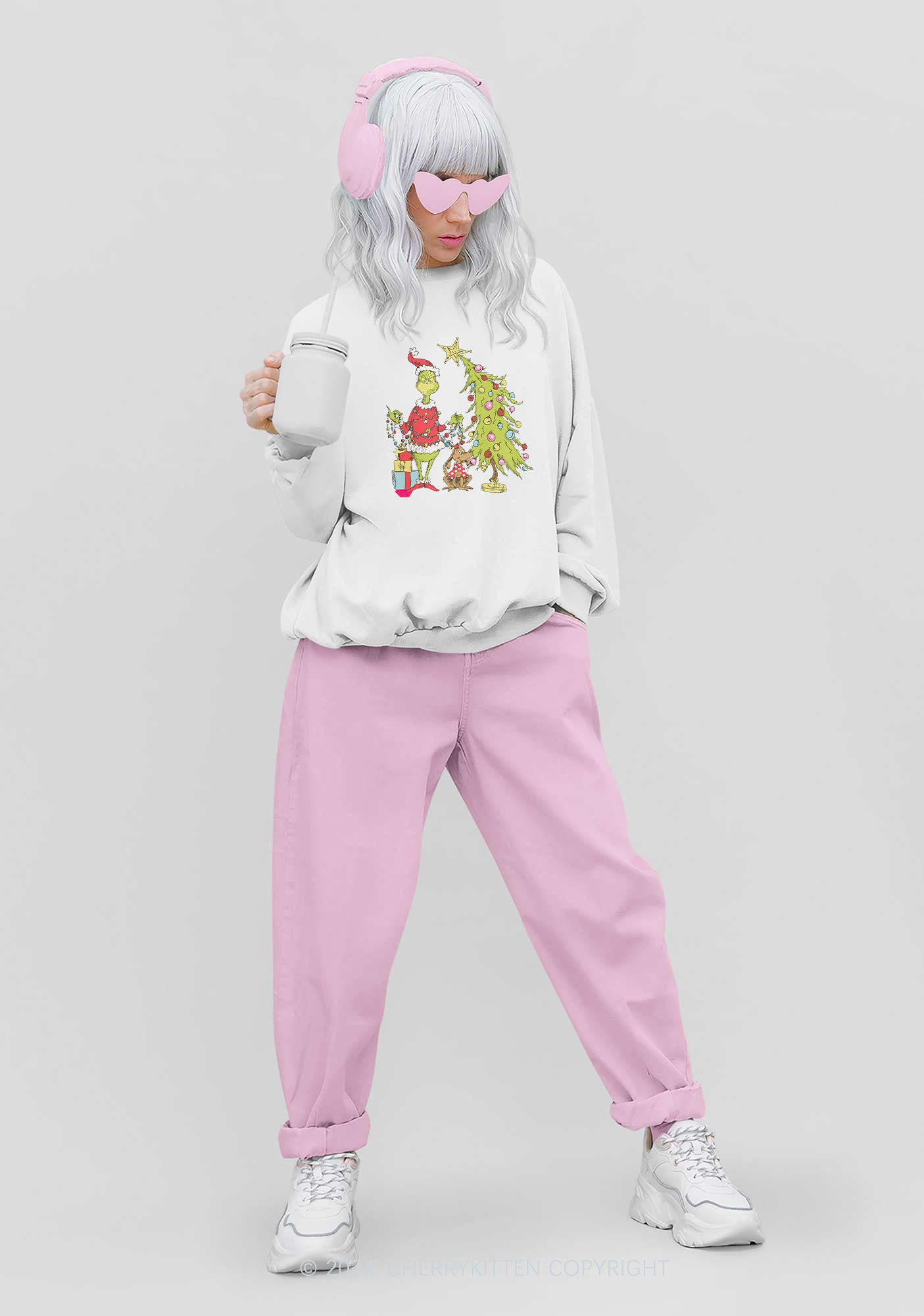Christmas Tree Gift Y2K Sweatshirt Cherrykitten