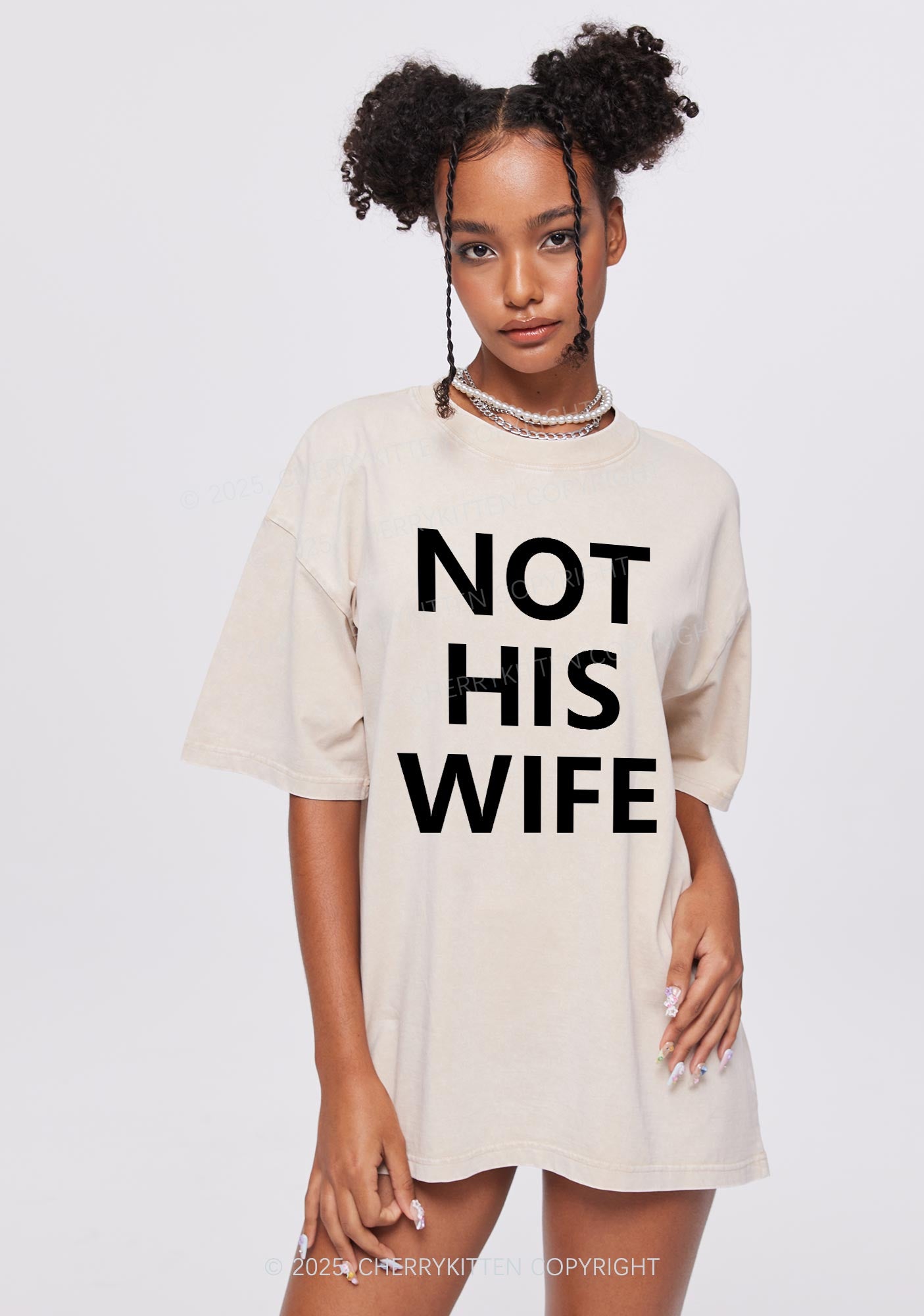 Not His Wife Y2K Shirts Washed Tee Cherrykitten