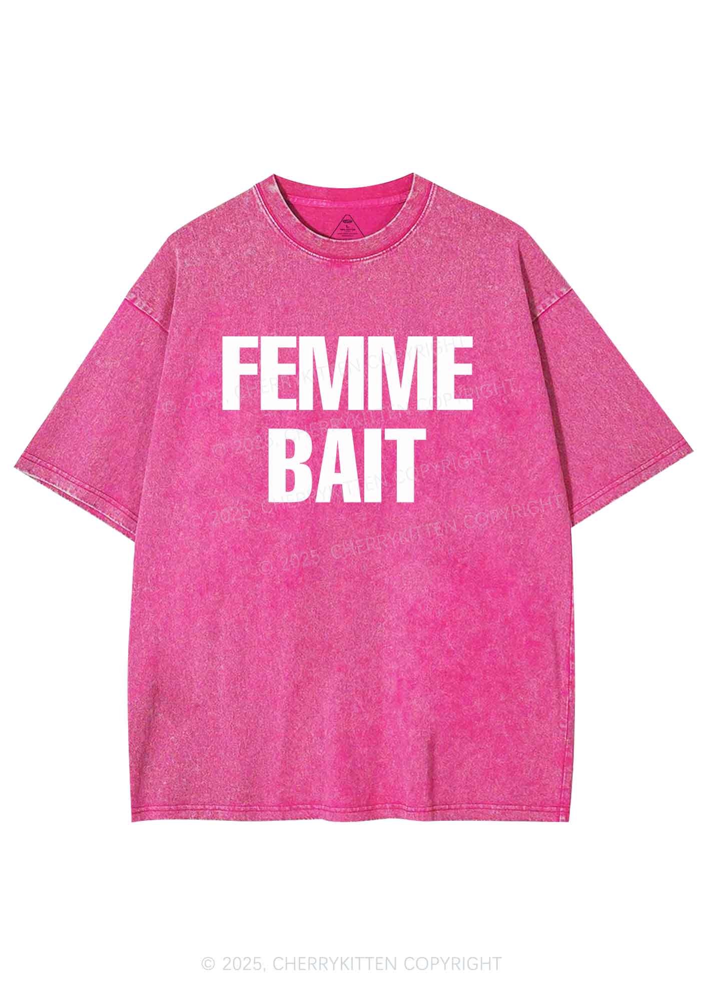 Femme Bait Y2K Shirts Washed Tee Cherrykitten