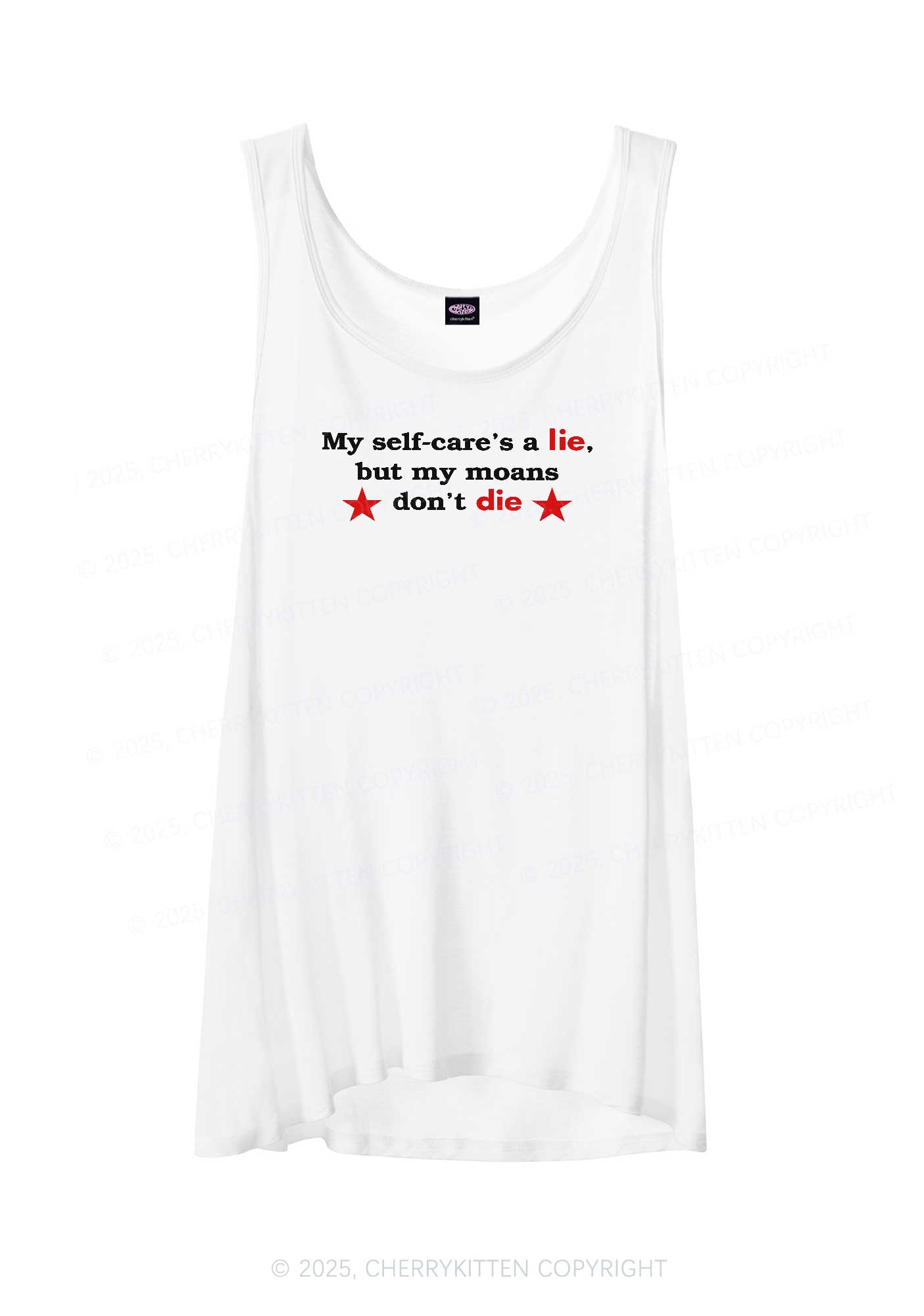 My Moans Dont Die Y2K Sheer Boyfriend Tank Cherrykitten
