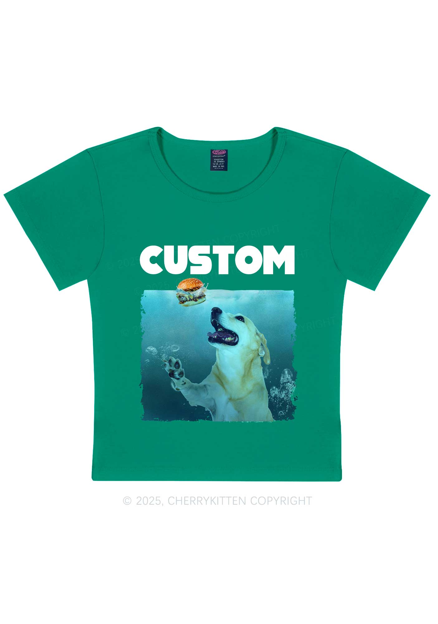 Custom Jowls Dog Y2K Baby Tee Cherrykitten