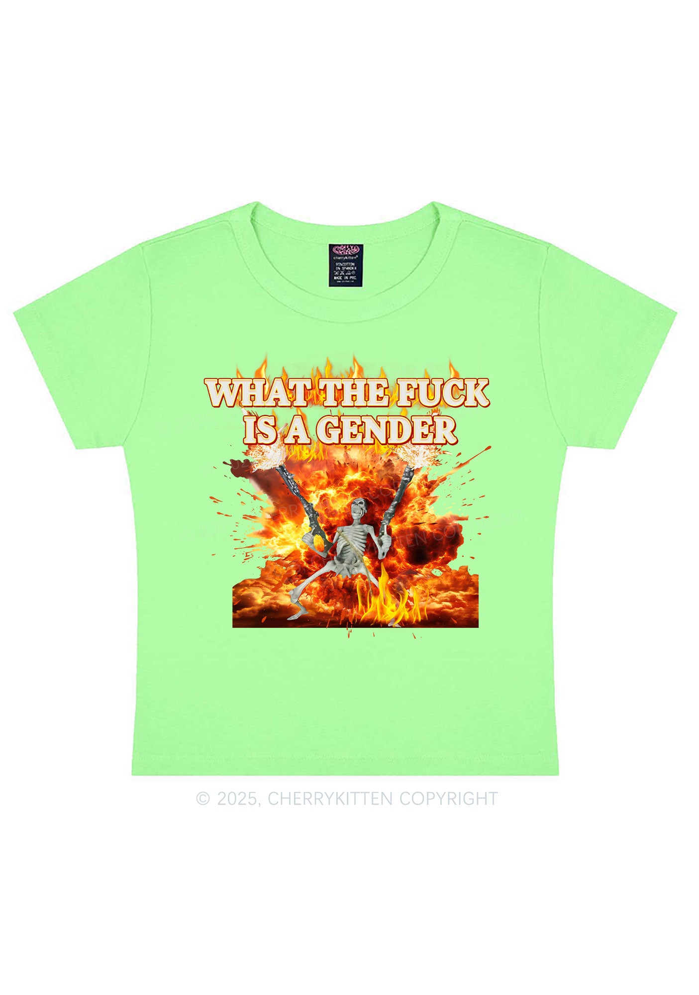 Skeleton Gender Y2K Baby Tee Cherrykitten